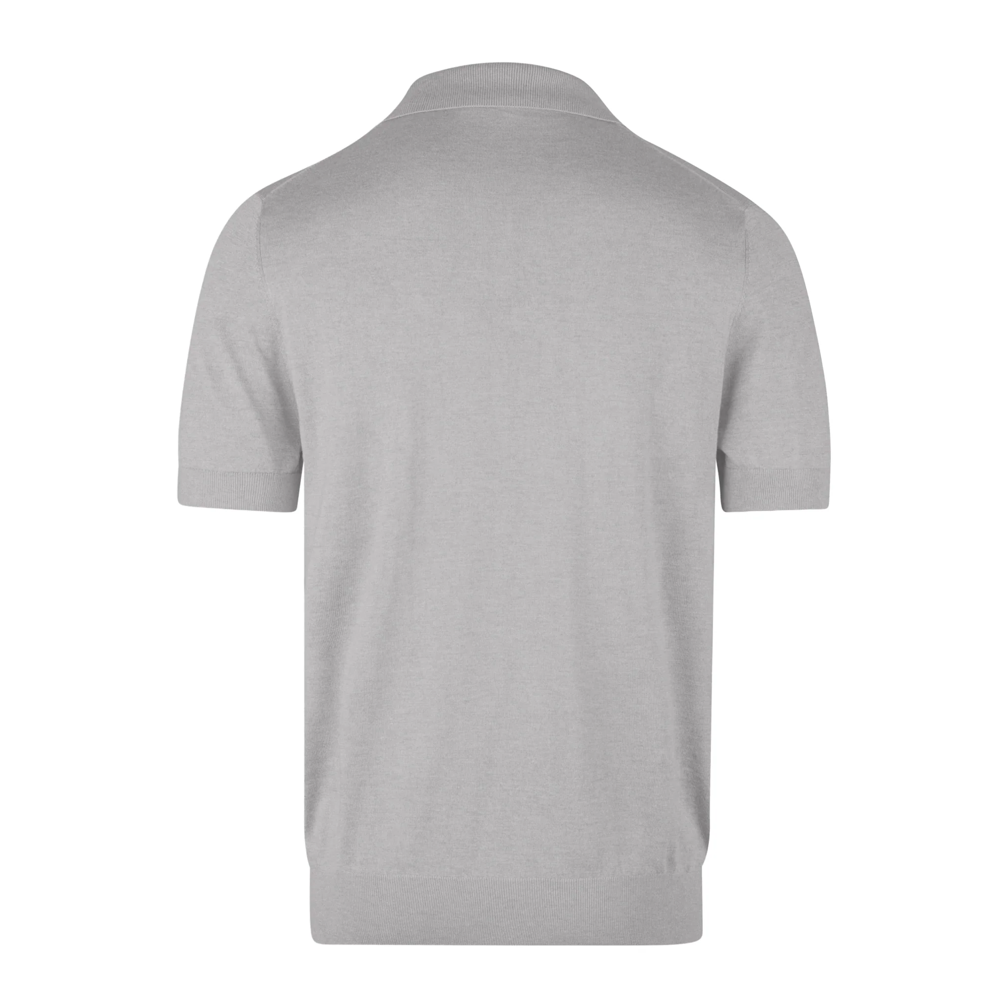 Gray Silk-Cashmere Johnny Collar Polo Shirt - Stenströms - Image 2