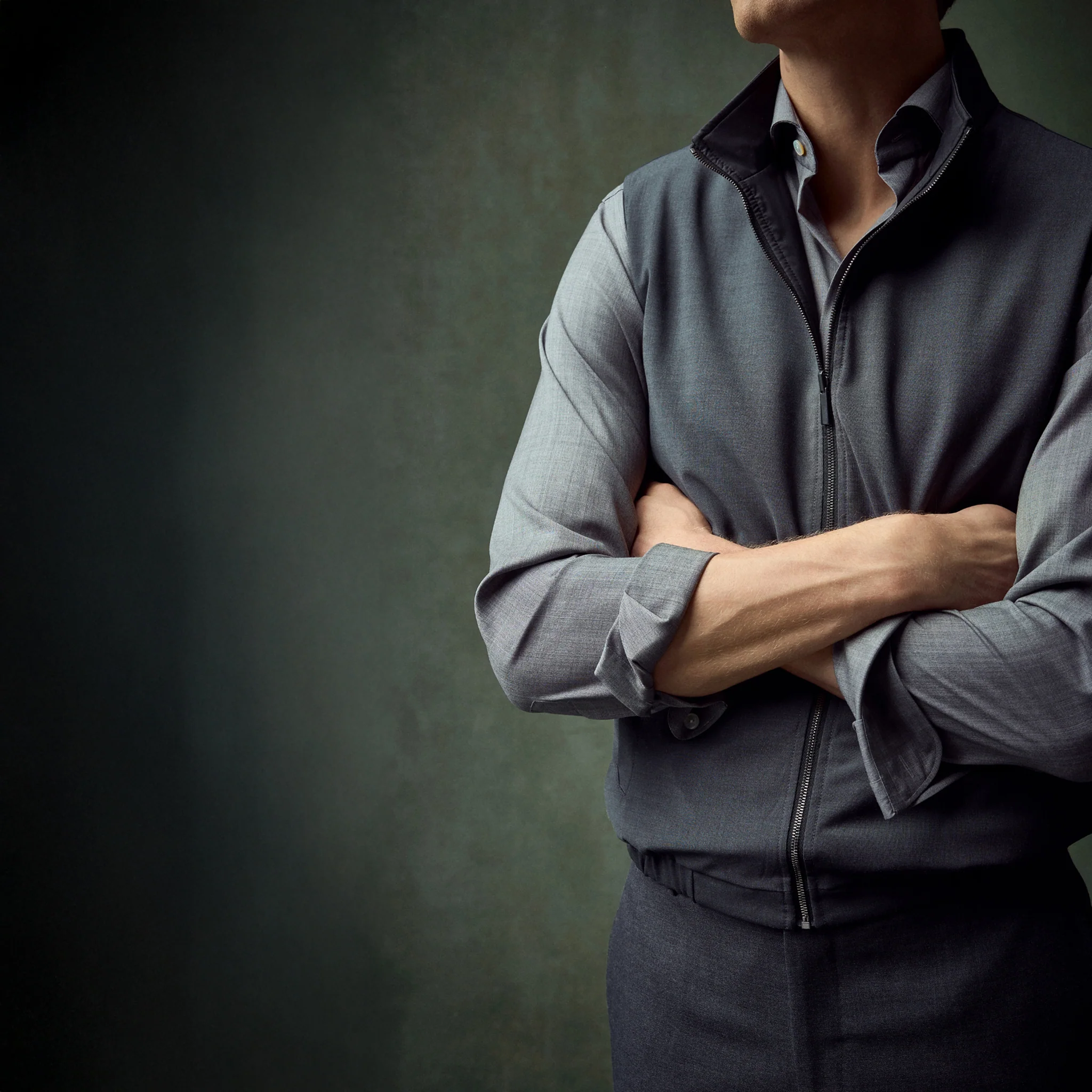 Gray Solid Merino Wool Slim Fit Shirt - ETON - Image 2