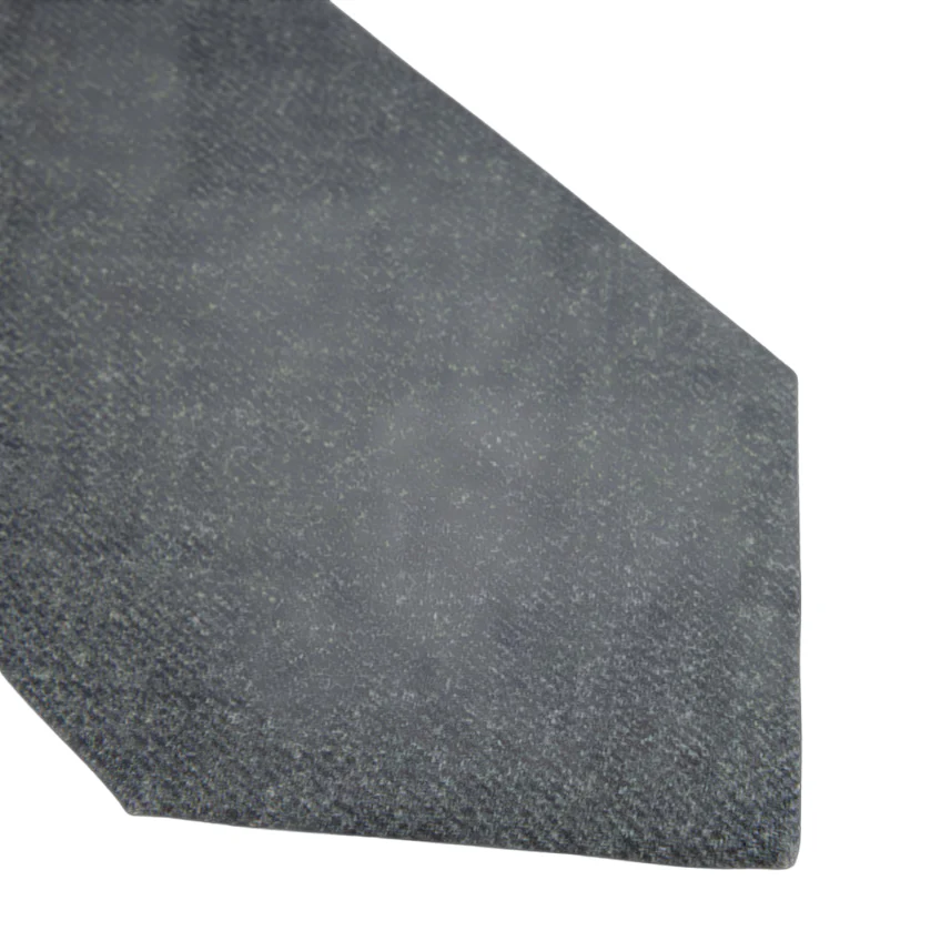 Gray Solid Wool Tie - Stenströms - Image 3