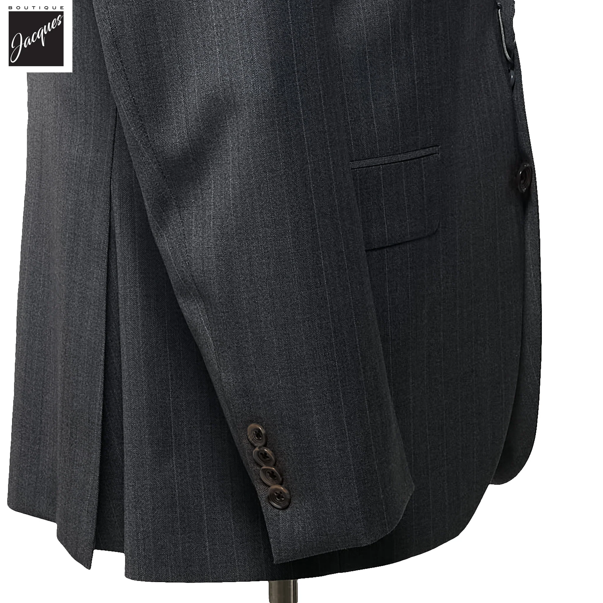 Gray Stripe Napoli Classic Fit Loro Piana Wool Suit - Jack Victor - Image 3