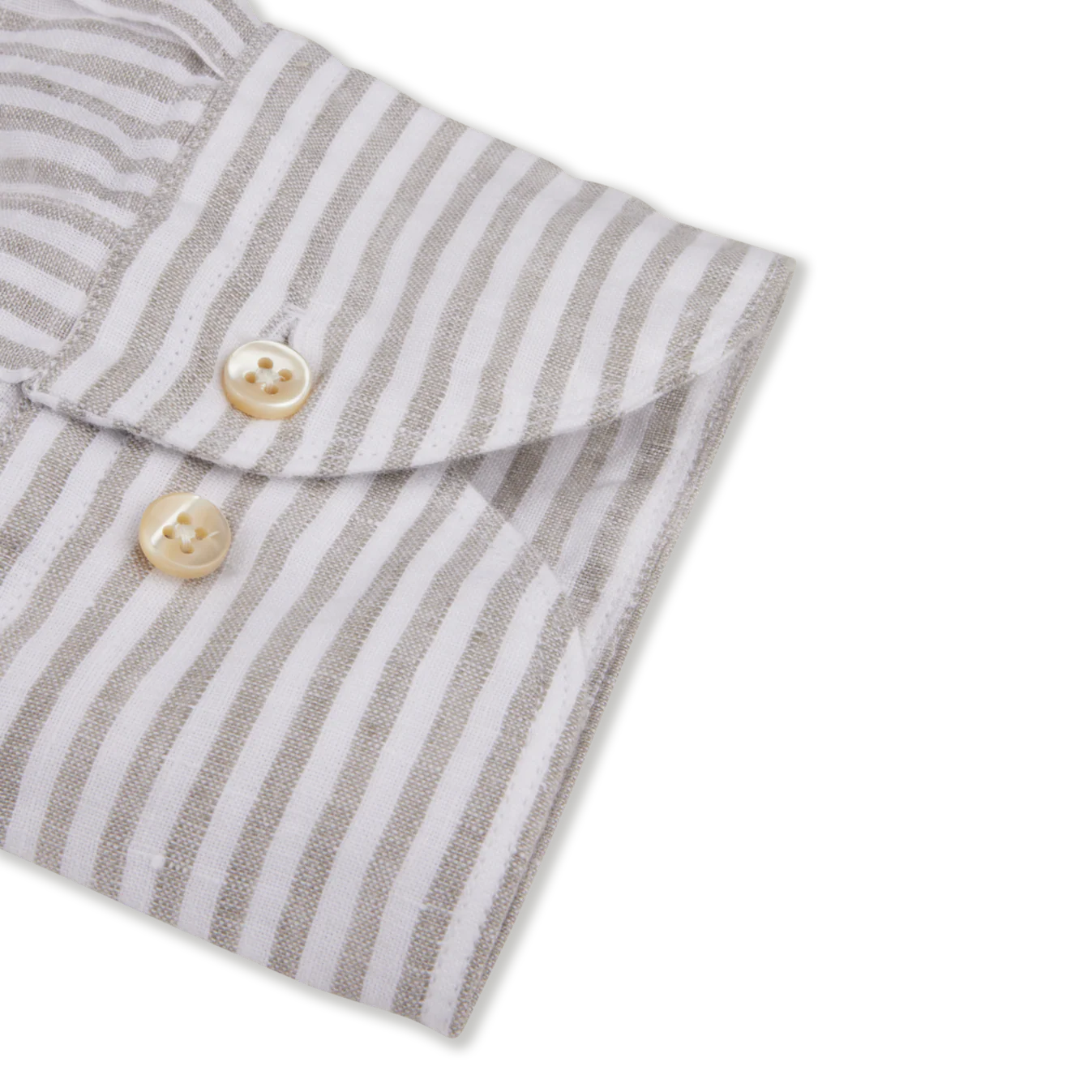 Gray Striped Linen Casual Slimline Shirt - Stenströms - Image 4
