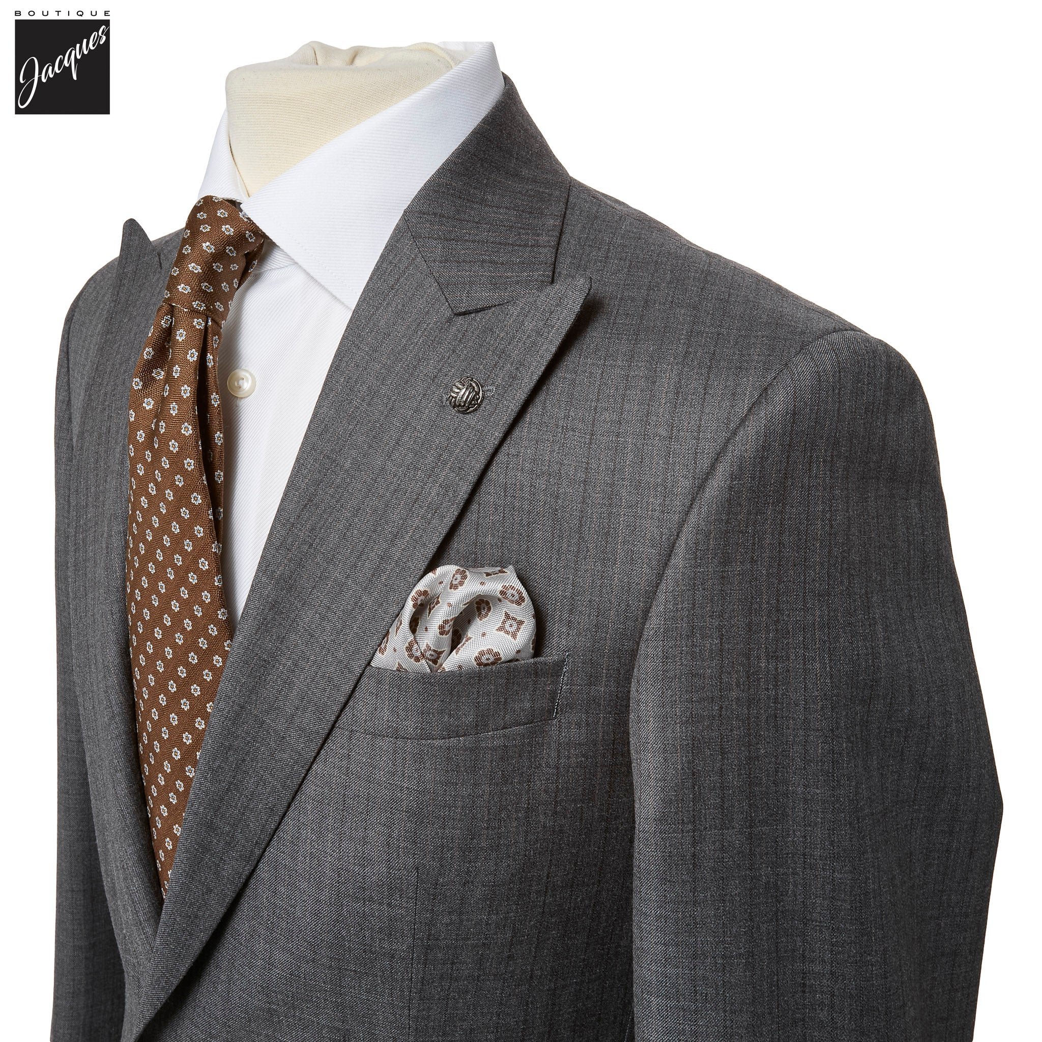 Gray Striped Super 130s Wool Nugent Classic Fit Suit - Jack Victor - Image 2