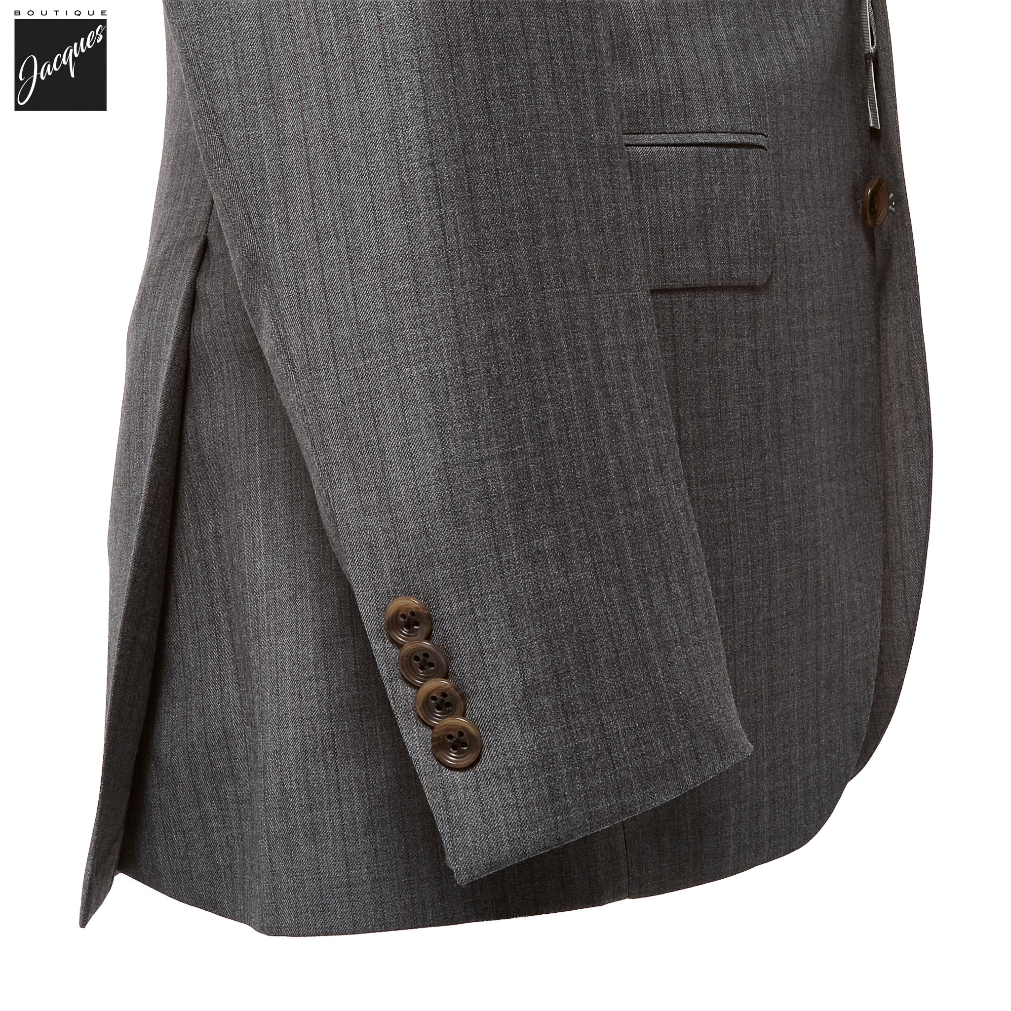 Gray Striped Super 130s Wool Nugent Classic Fit Suit - Jack Victor - Image 3