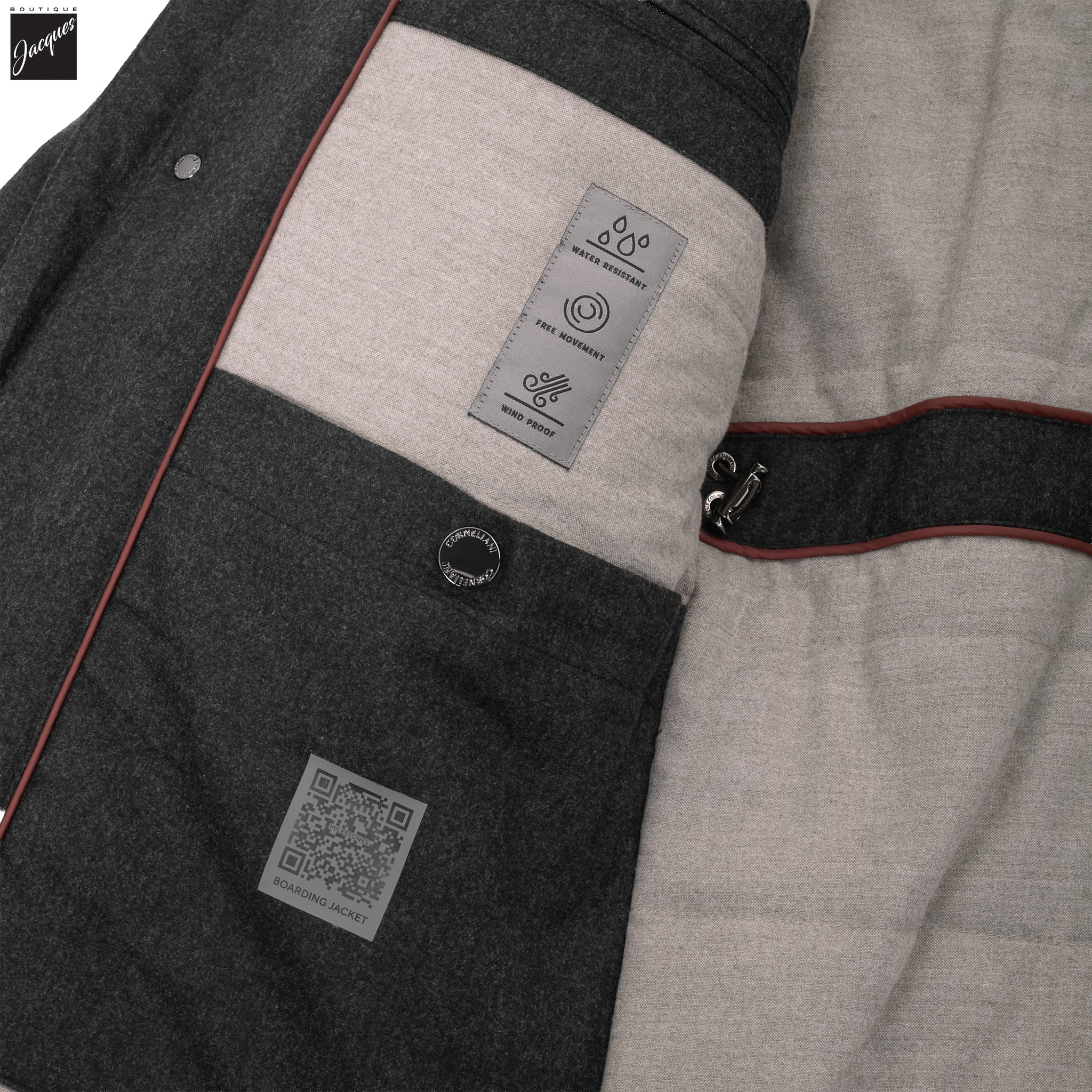 Gray Technical Cashmere Car Coat - Corneliani - Image 10
