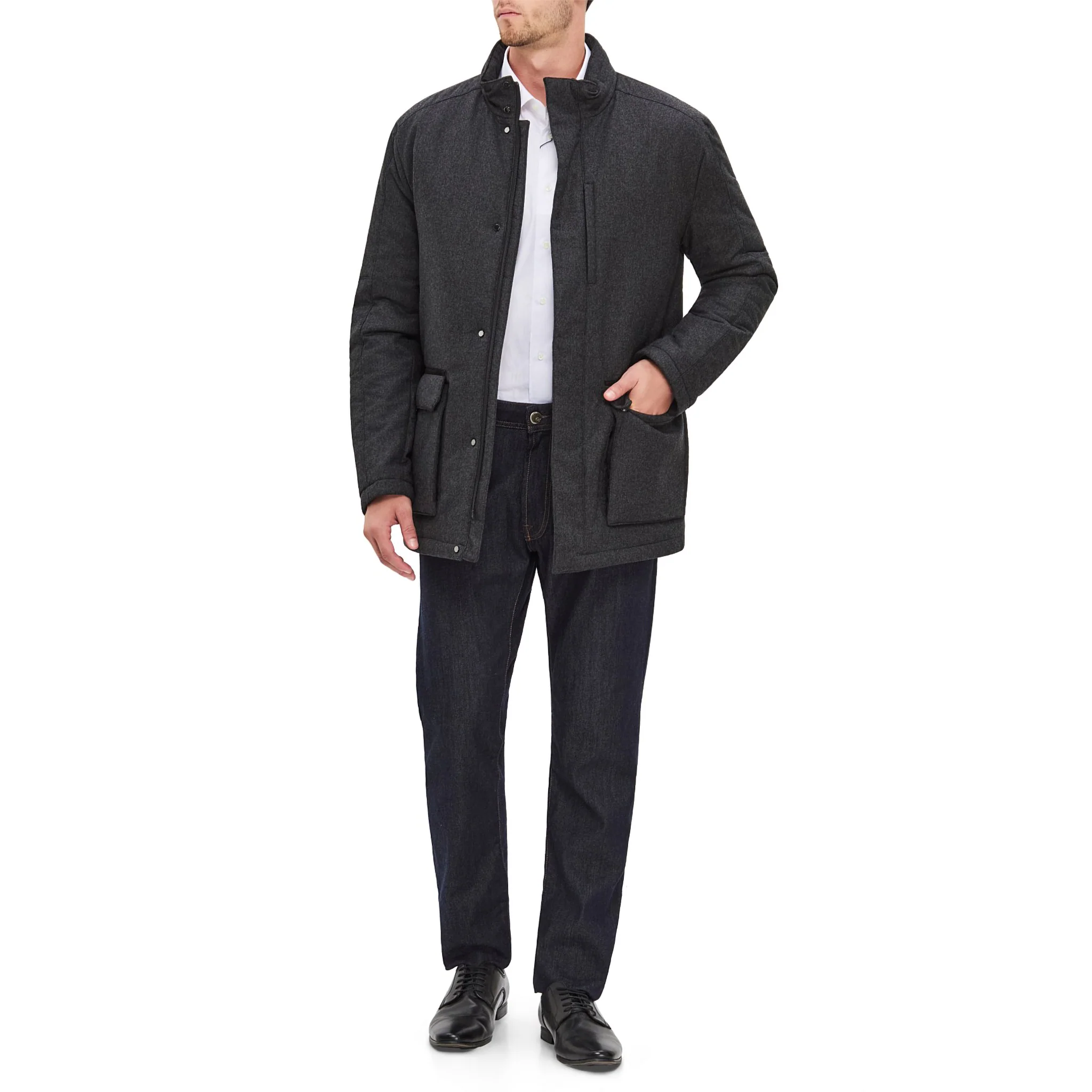 Gray Technical Cashmere Car Coat - Corneliani - Image 14