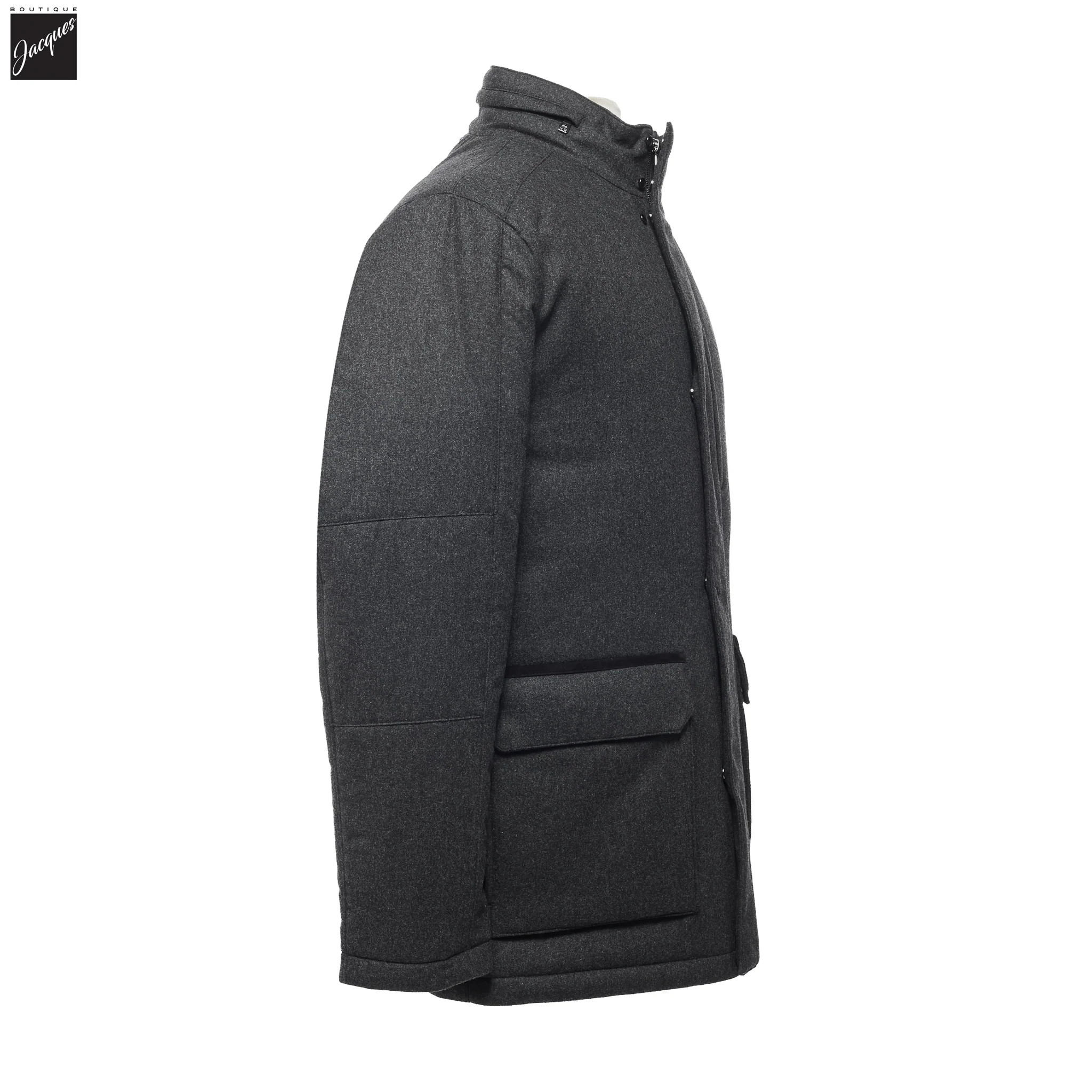 Gray Technical Cashmere Car Coat - Corneliani - Image 5