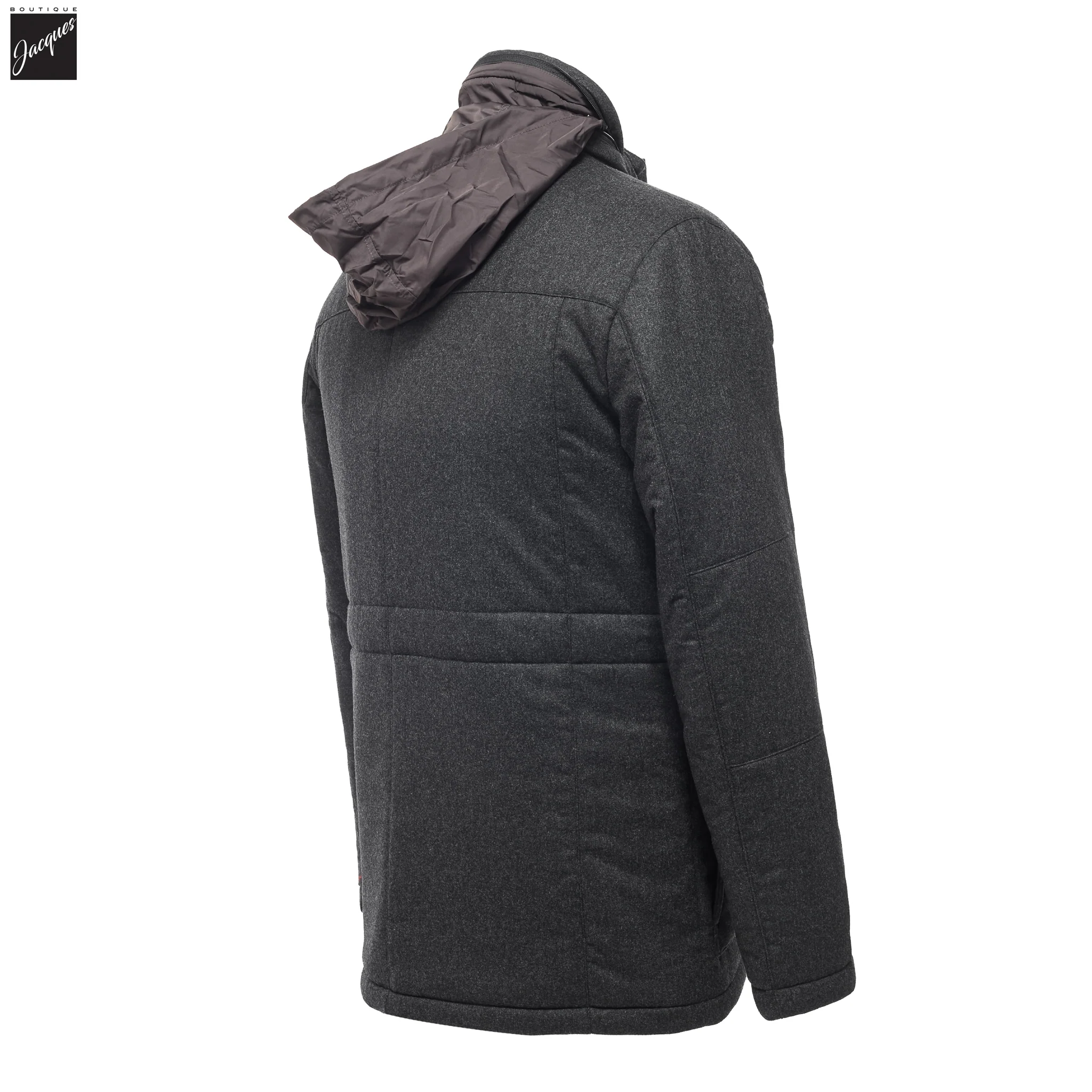 Gray Technical Cashmere Car Coat - Corneliani - Image 6