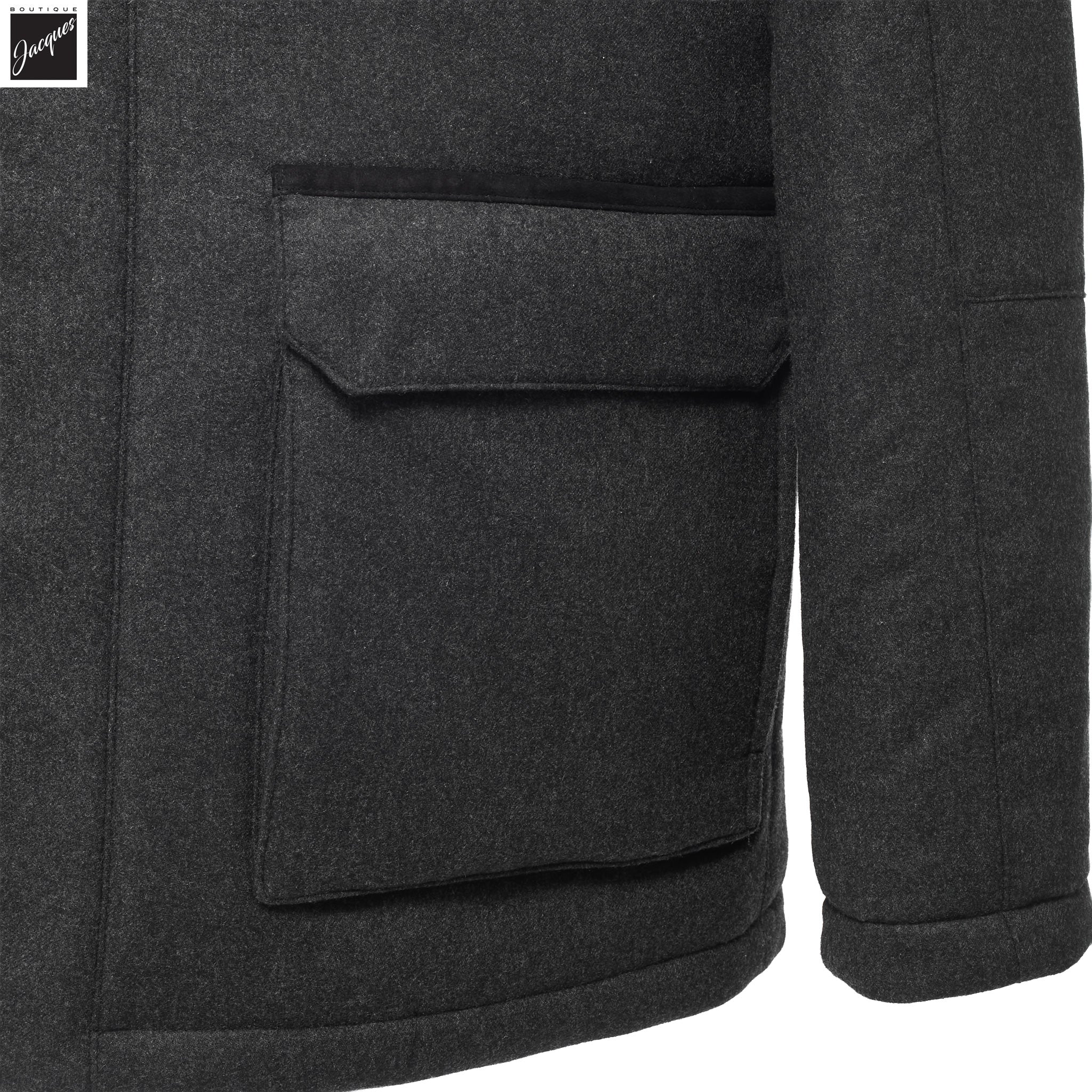 Gray Technical Cashmere Car Coat - Corneliani - Image 8