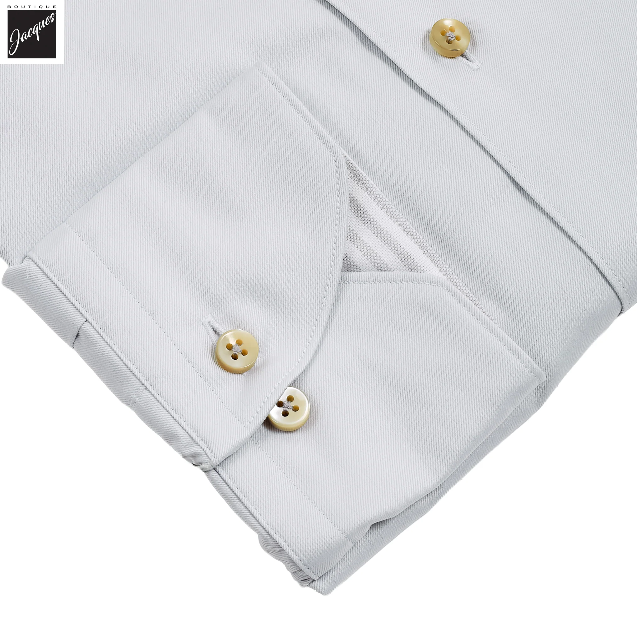Gray w/ Contrast Trim Solid Slimline Shirt - Stenströms - Image 3