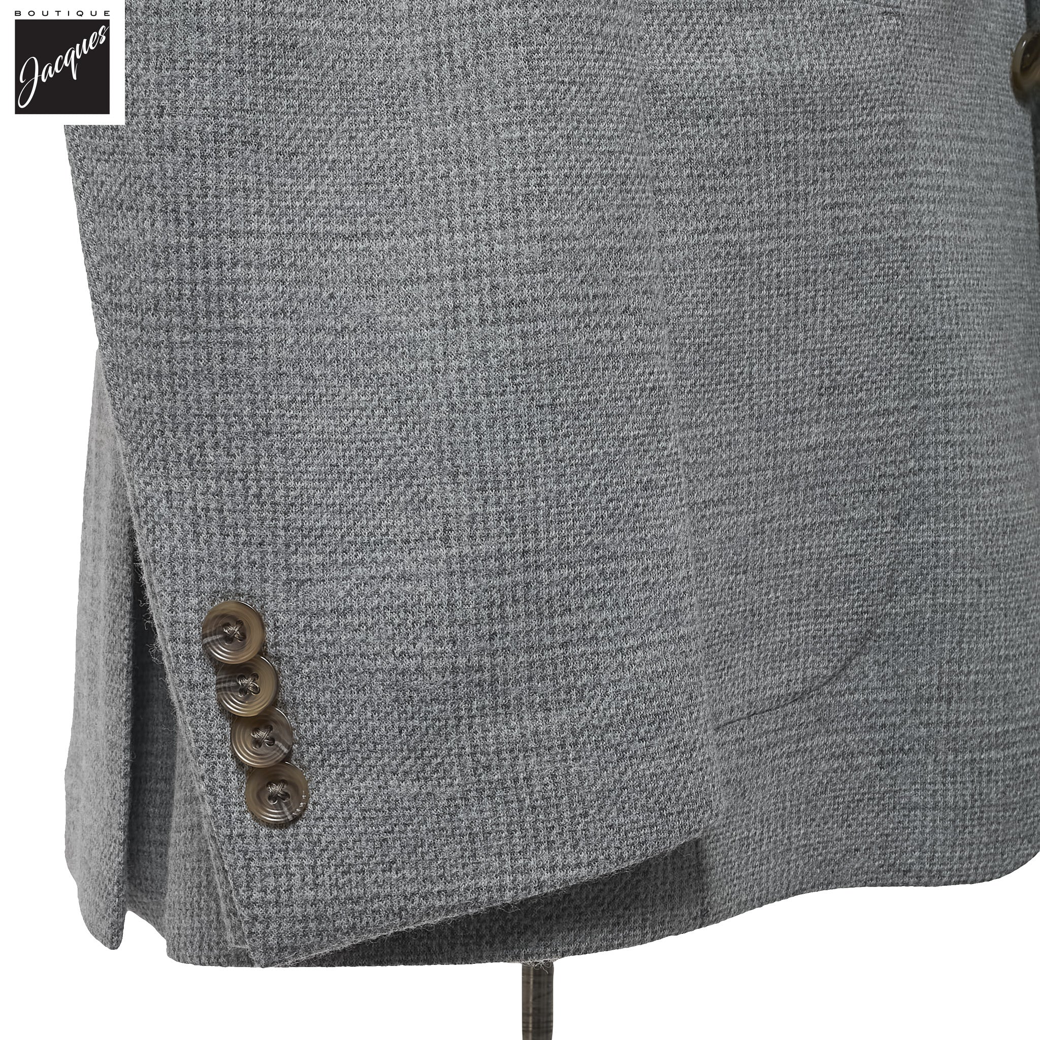 Gray Wool Check Stretch Hampton Contemporary Fit Sport Jacket - Jack Victor - Image 3