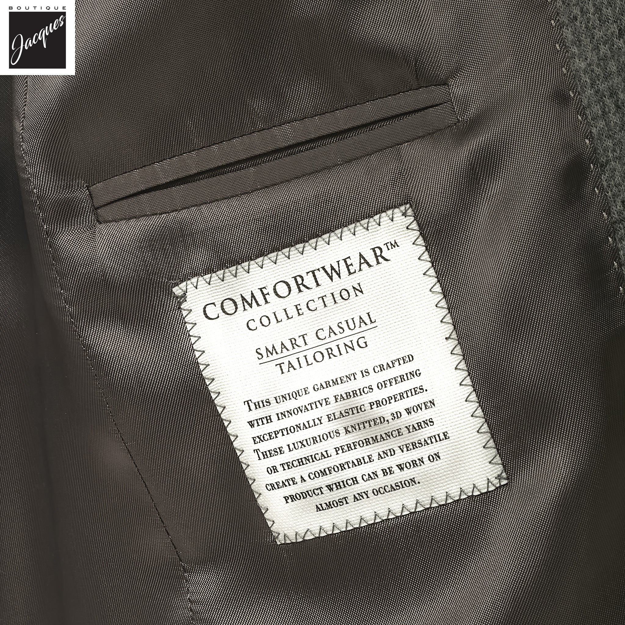 Gray Wool Check Stretch Hampton Contemporary Fit Sport Jacket - Jack Victor - Image 4