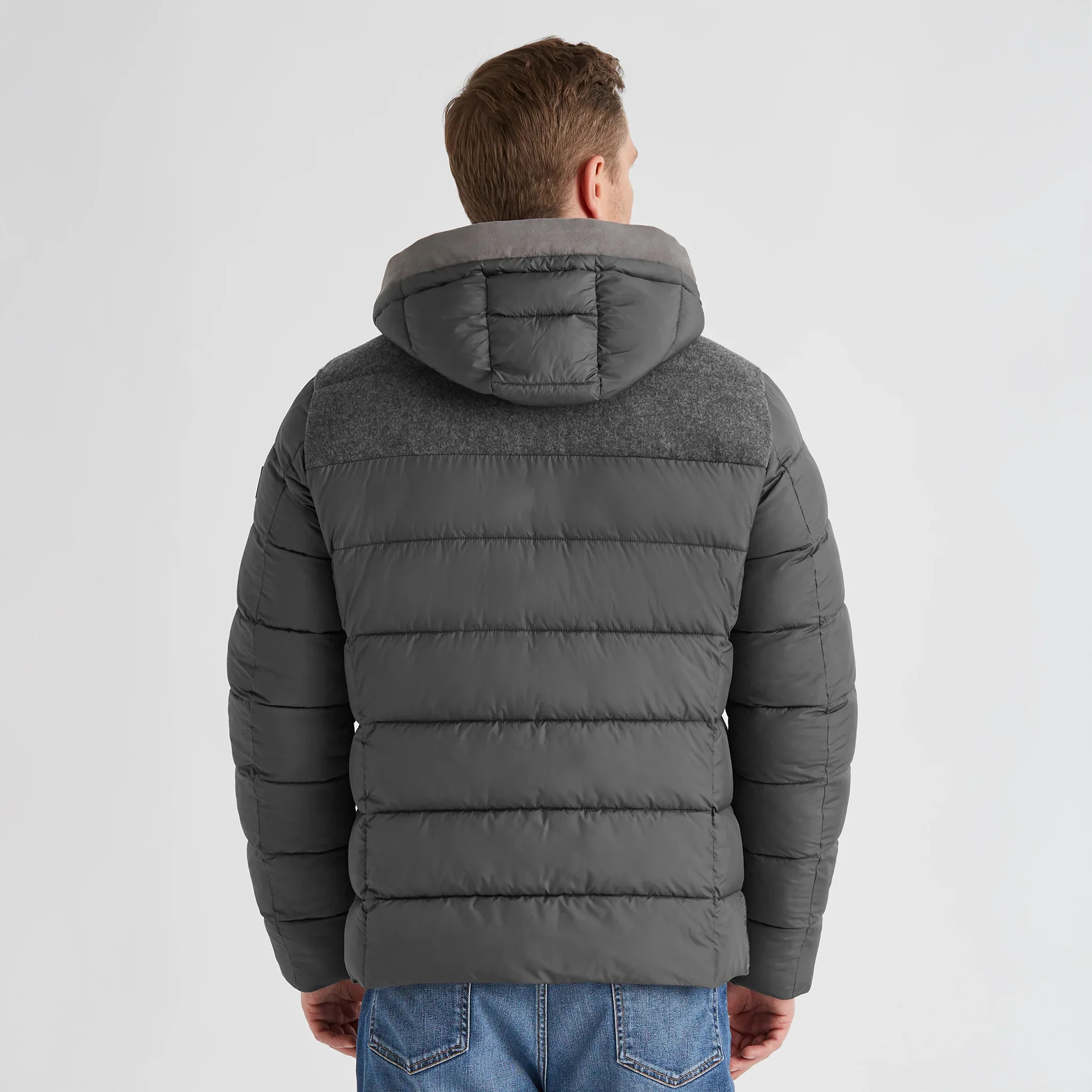 Gray Wool Hybrid Quilted Winter Coat - Milestone - Image 7