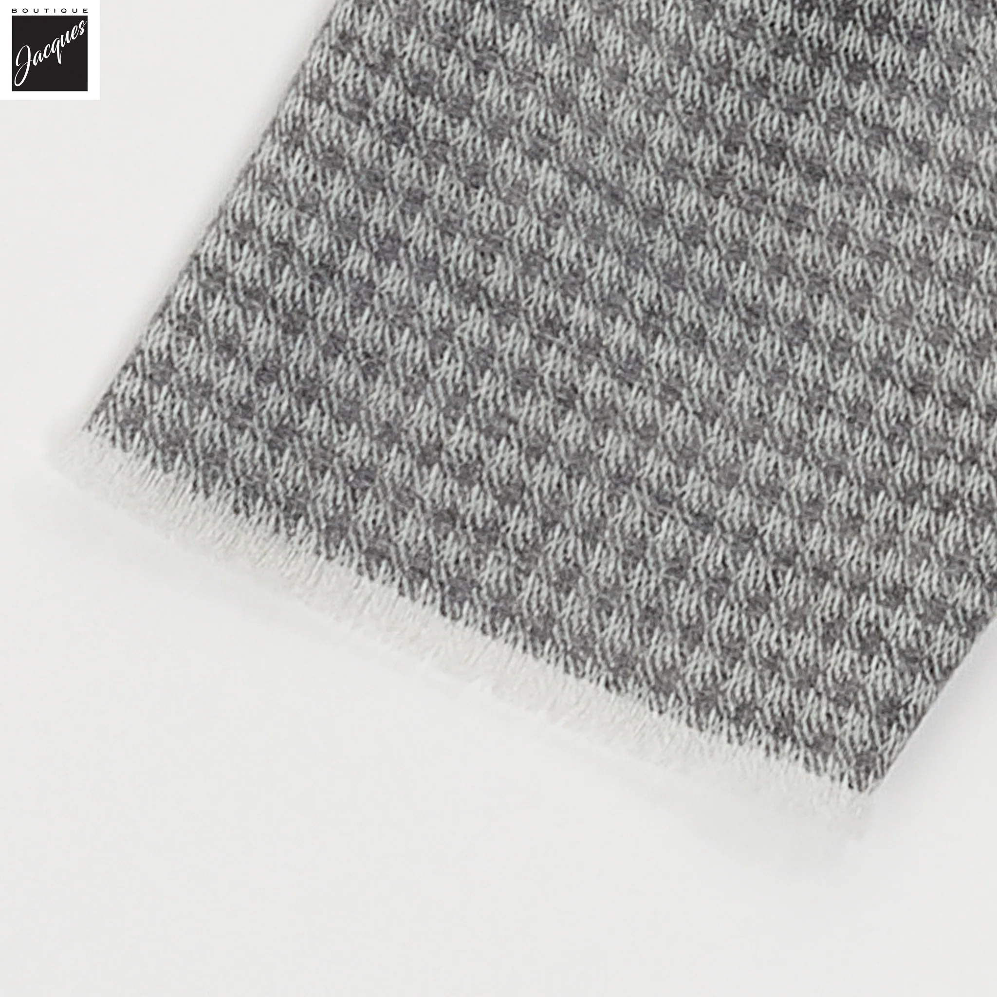 Gray Patterned Wool Scarf - Paolo Albizzati - Image 3