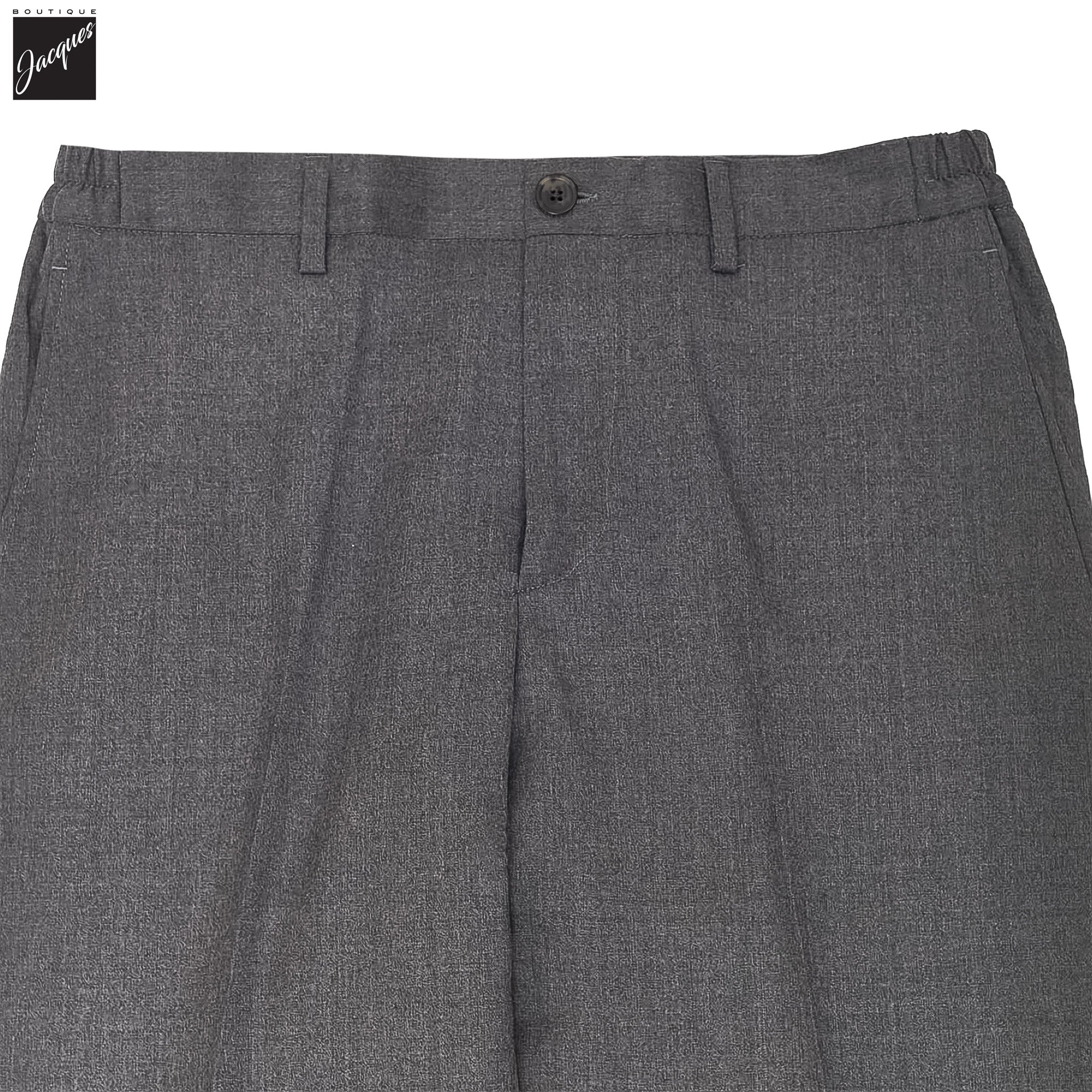 Gray Wool Stretch Prato Stretch Waistband Dress Pant - Jack Victor - Image 5