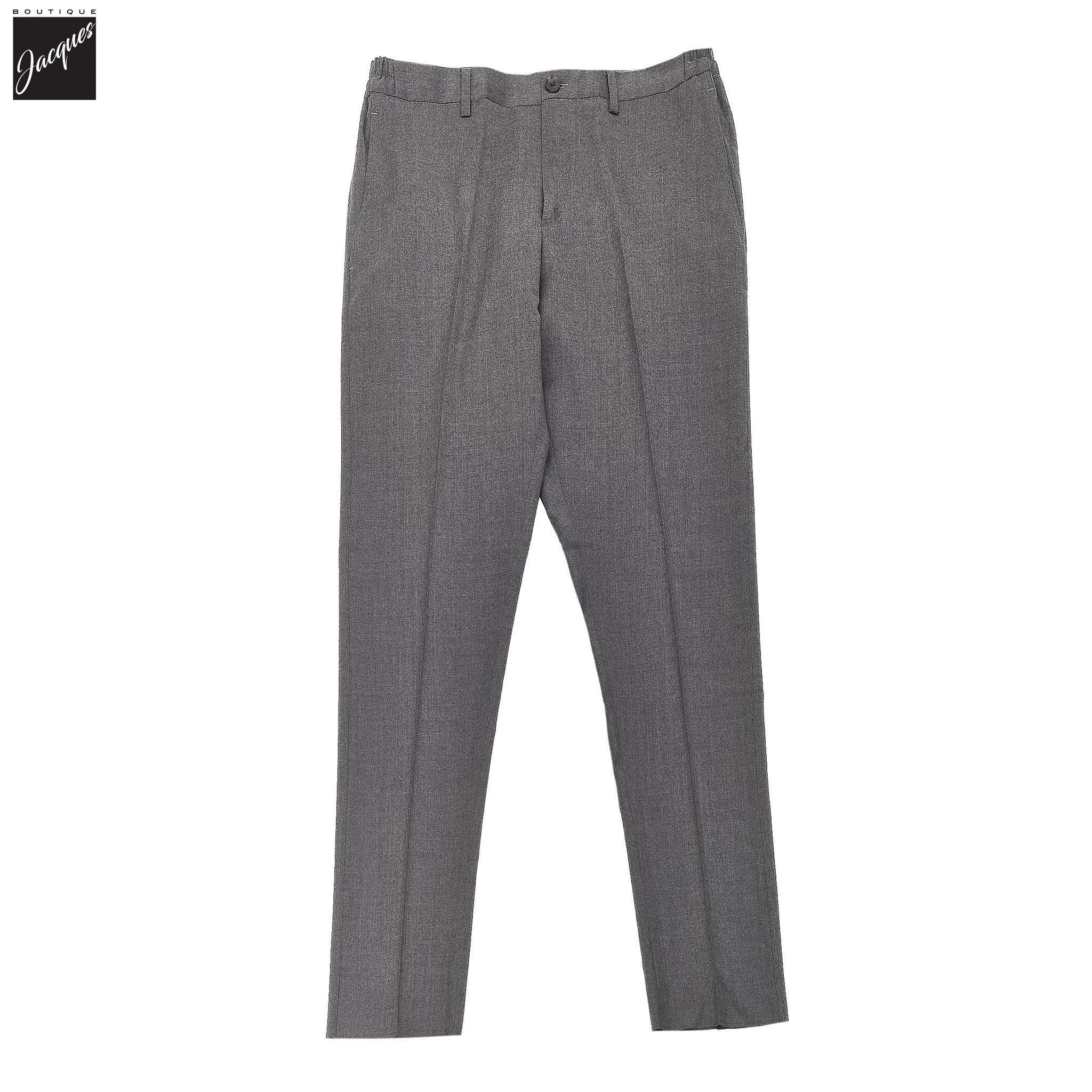 Gray Wool Stretch Prato Stretch Waistband Dress Pant - Jack Victor - Image 6