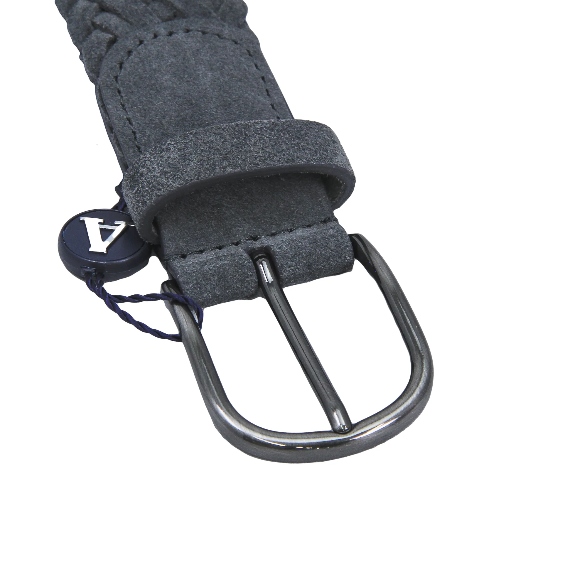 Gray Woven Suede Pin-Buckle Belt - Anderson's - Image 4
