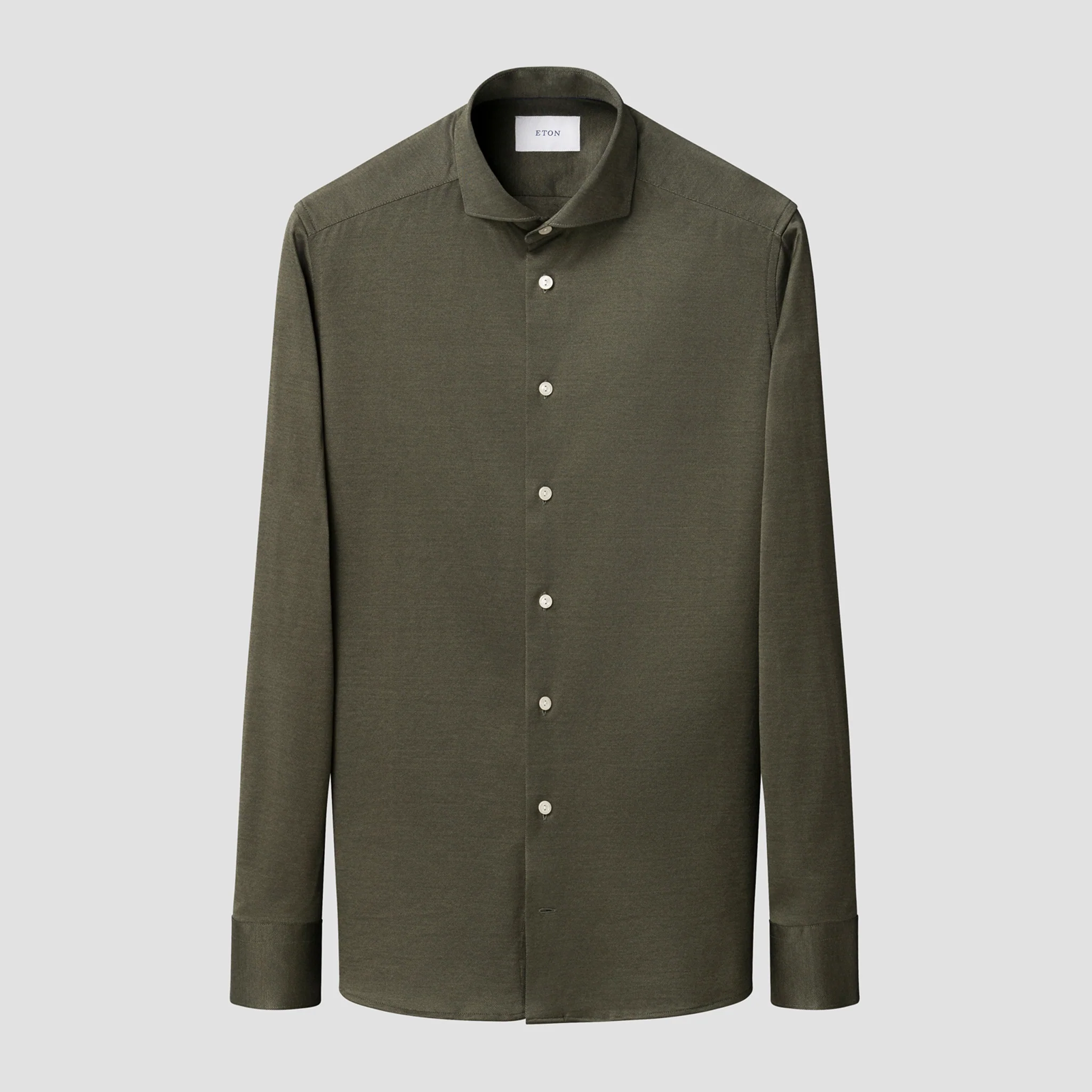 Green Filo Di Scozia Cotton Knit Slim Fit Shirt - ETON