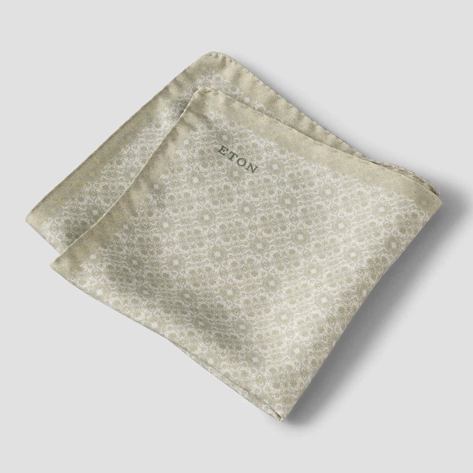 Green Geometric Silk Pocket Square - ETON