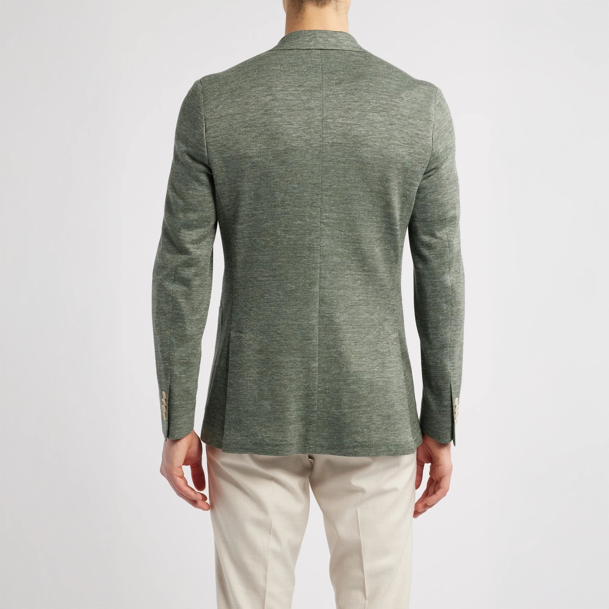 Green Linen-Blend Knit Comfortwear Hartford Contemporary Fit Sport Jacket - Jack Victor - Image 3