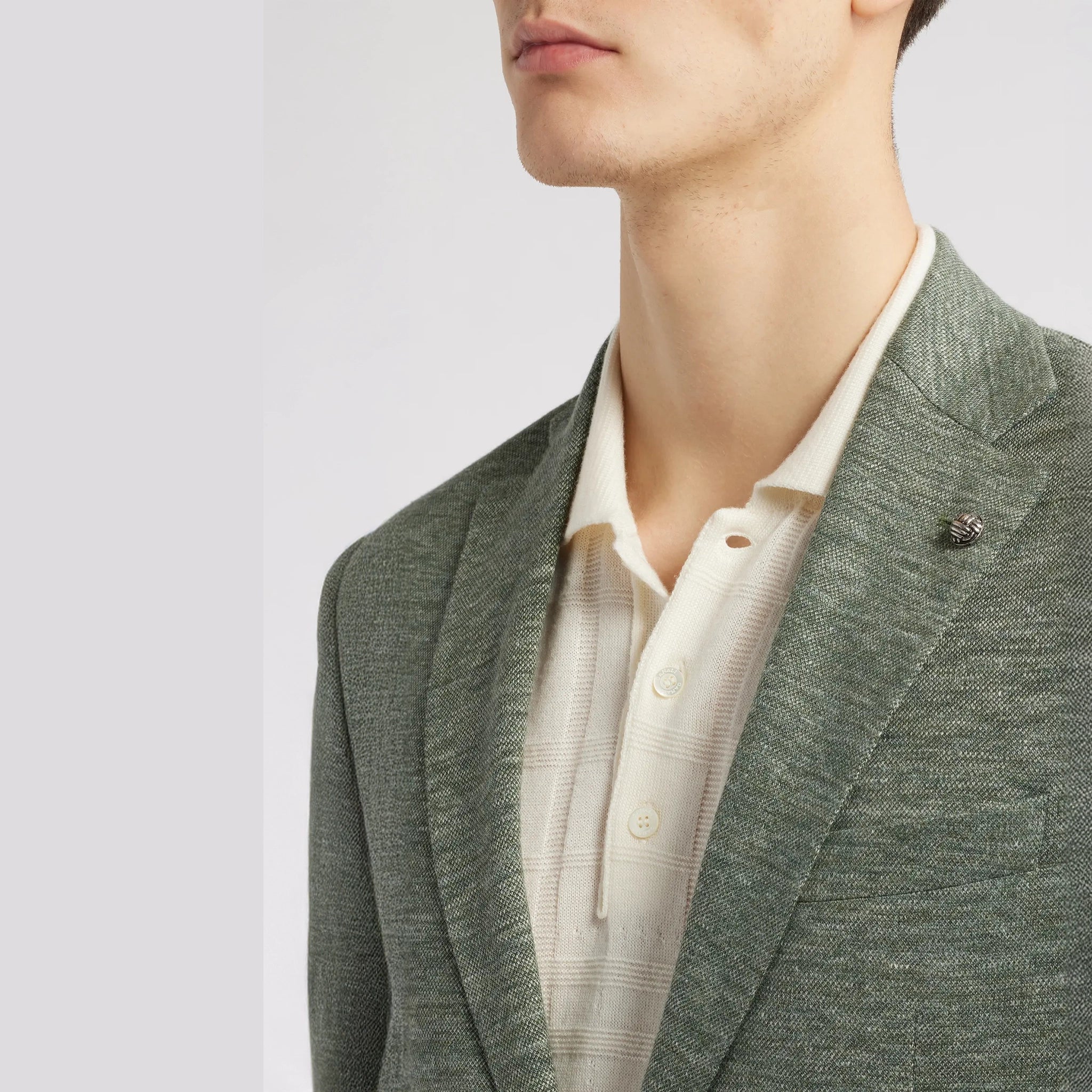 Green Linen-Blend Knit Comfortwear Hartford Contemporary Fit Sport Jacket - Jack Victor - Image 4