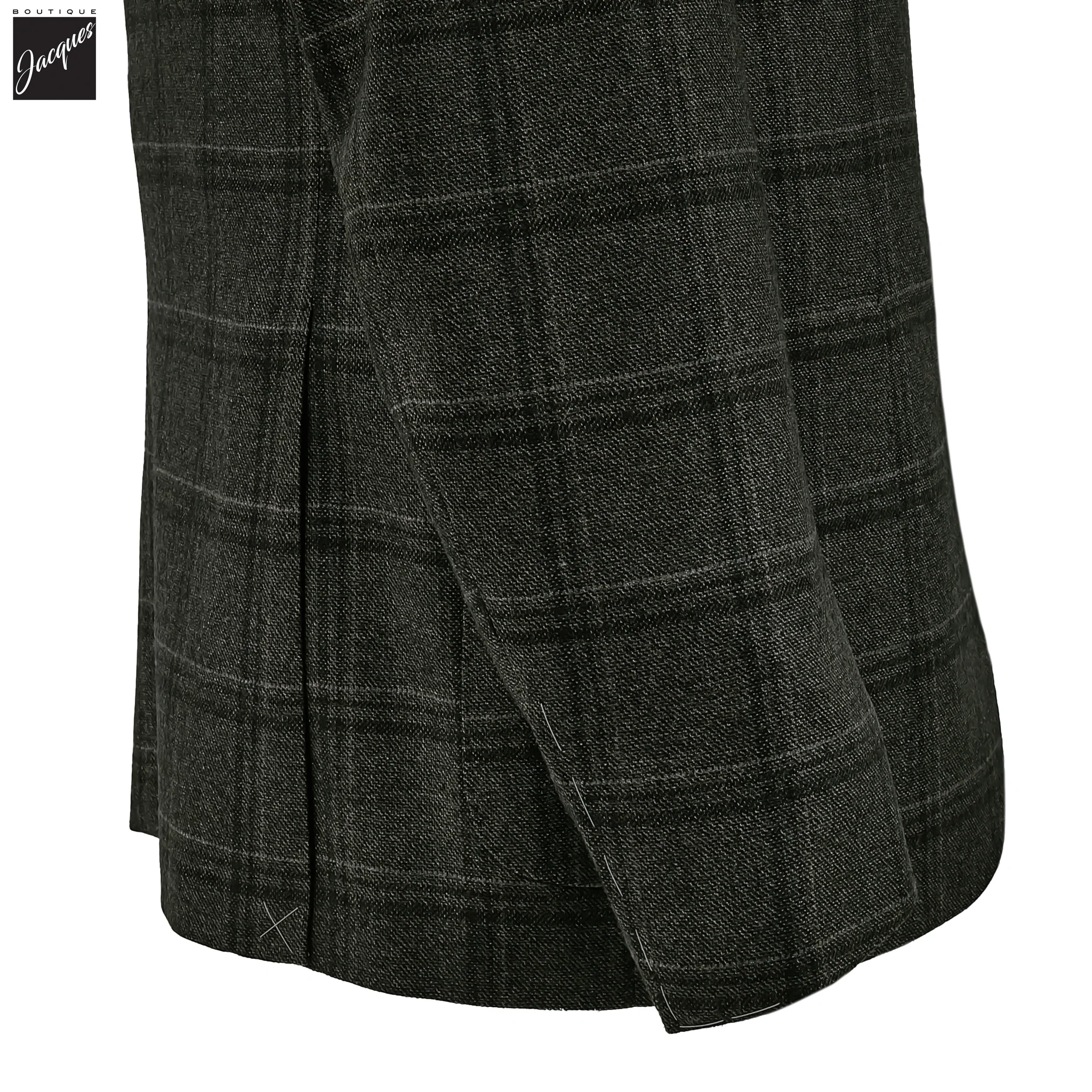 Green Wool Overcheck Modern Fit Sport Coat - Corneliani - Image 4