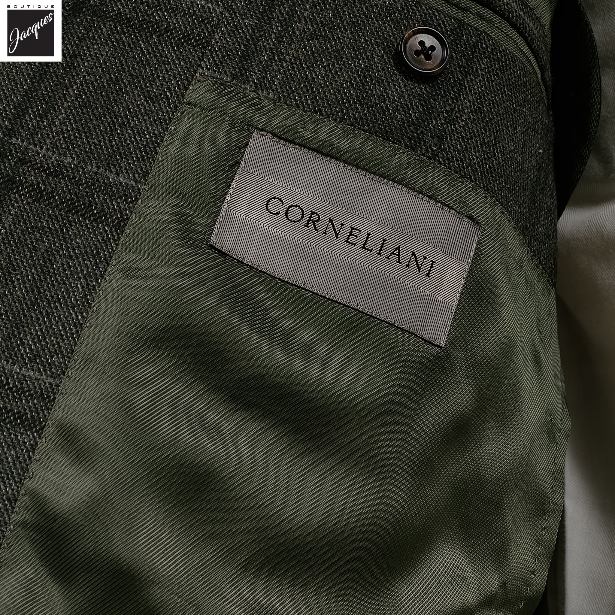 Green Wool Overcheck Modern Fit Sport Coat - Corneliani - Image 5