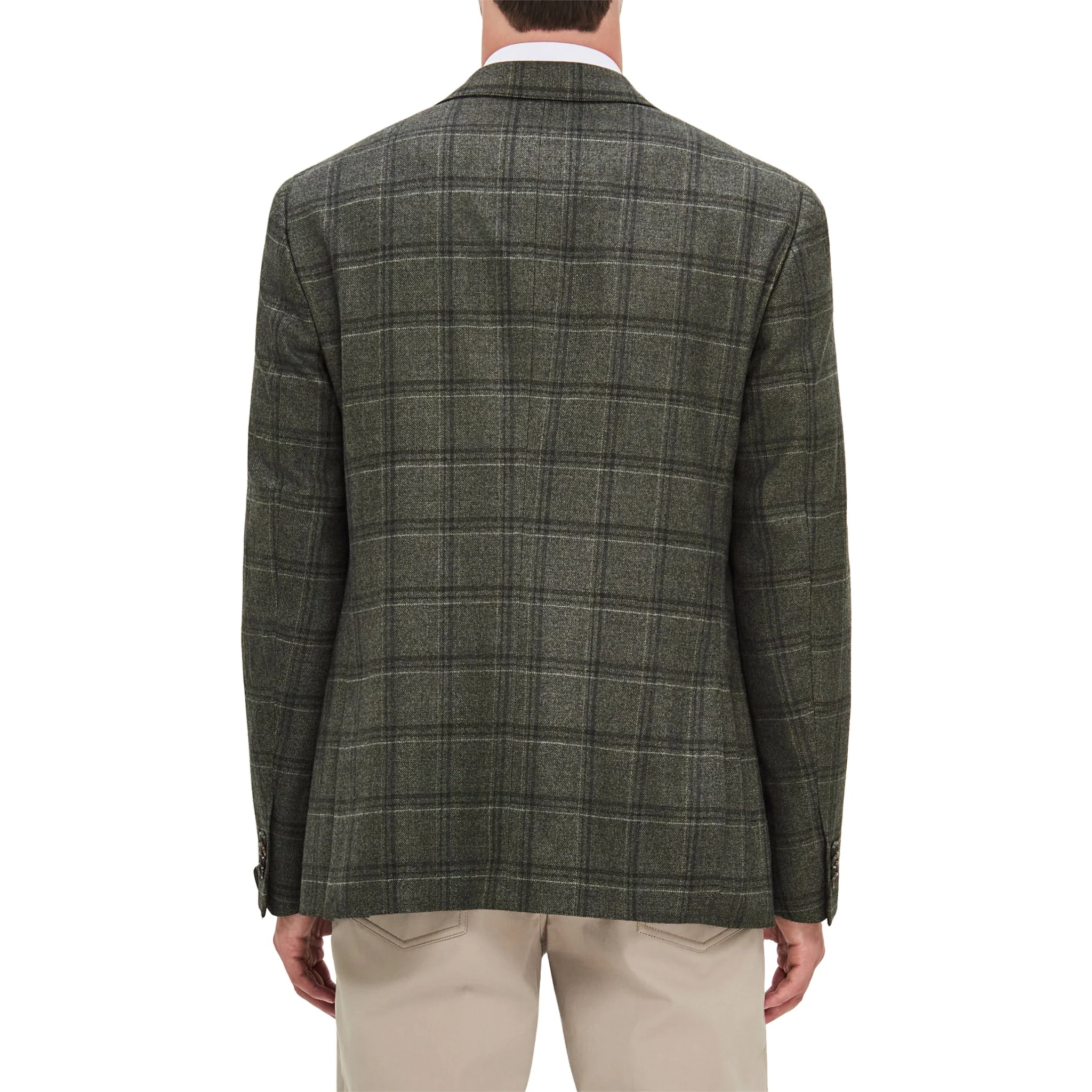 Green Wool Overcheck Modern Fit Sport Coat - Corneliani - Image 6