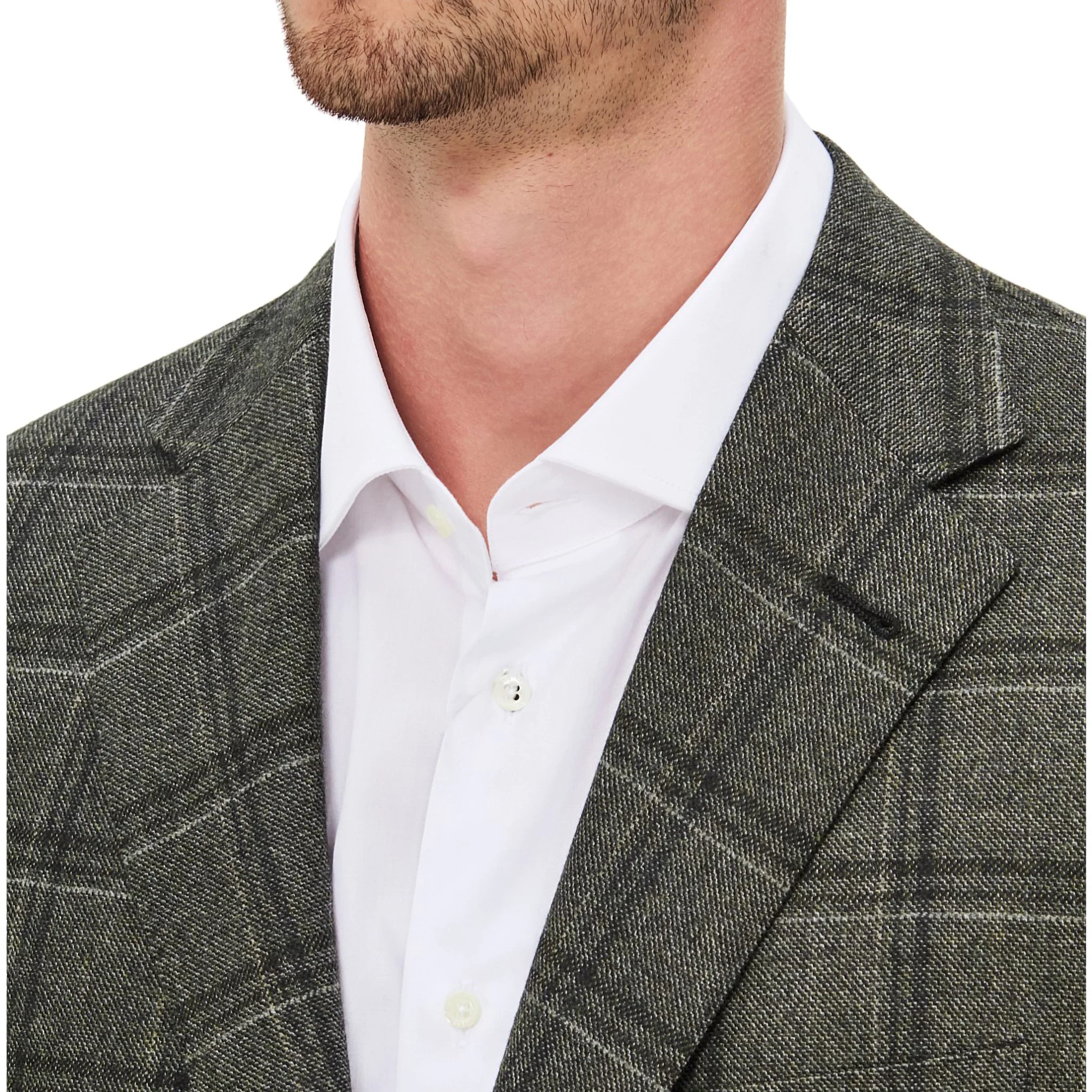 Green Wool Overcheck Modern Fit Sport Coat - Corneliani - Image 8