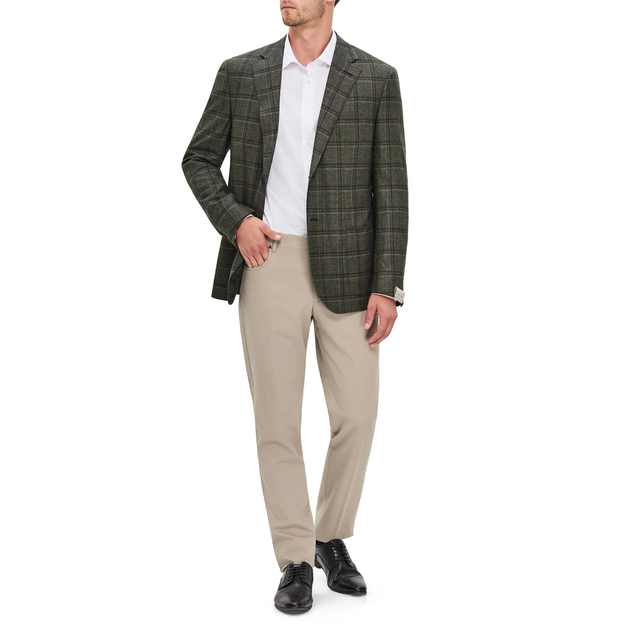 Green Wool Overcheck Modern Fit Sport Coat - Corneliani - Image 9