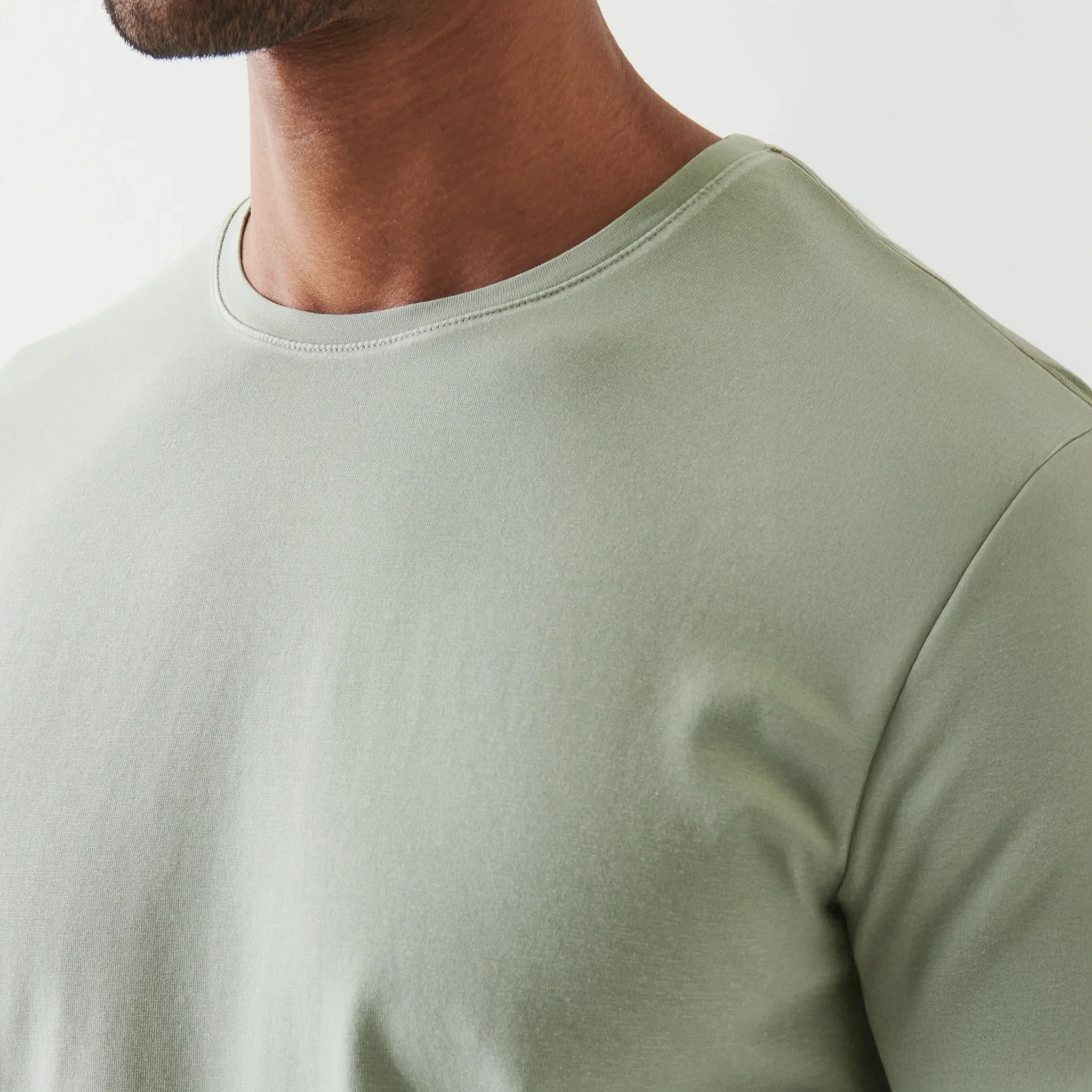 Green Pea Pima Cotton Stretch Vintage Wash T-Shirt - Patrick Assaraf - Image 5