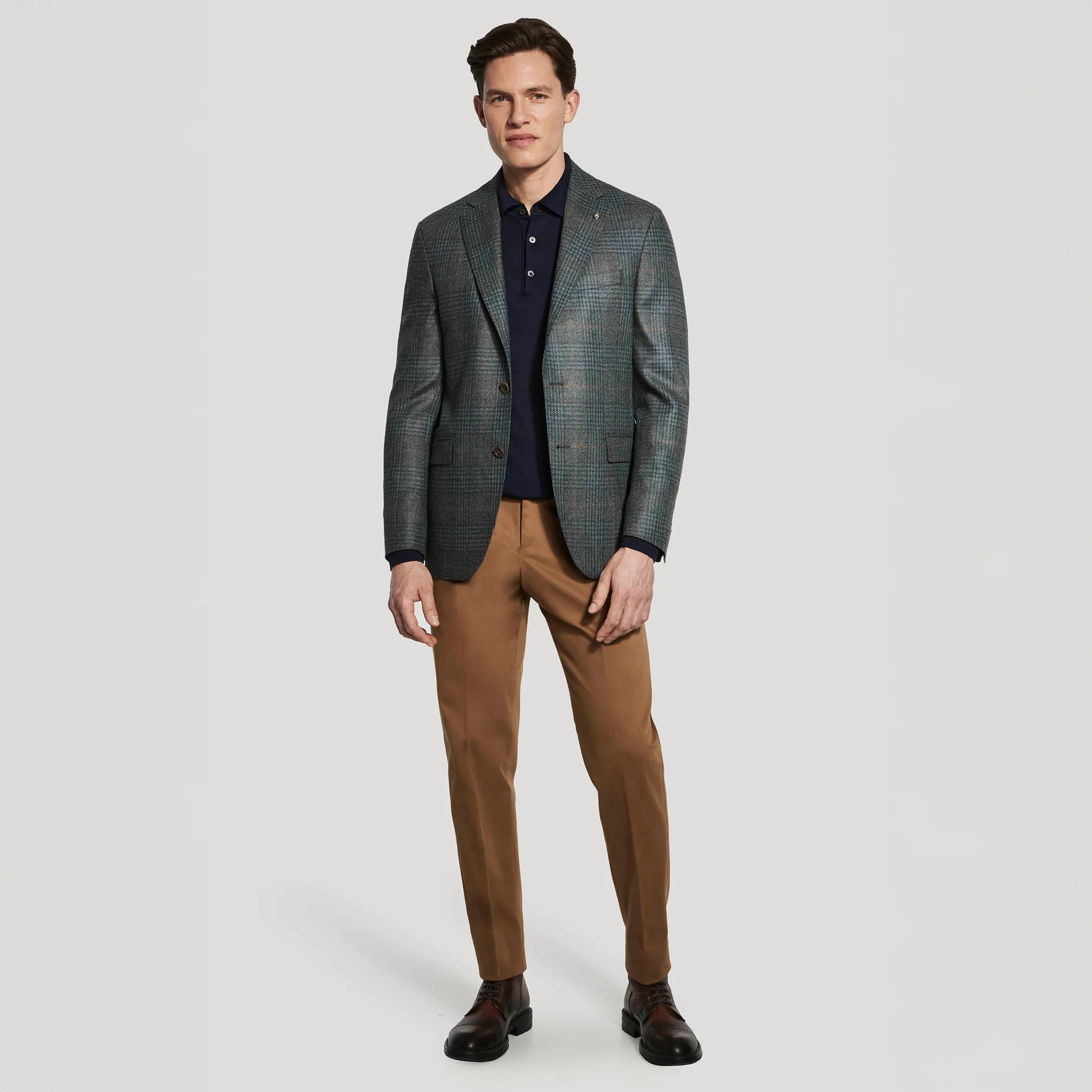 Green Plaid Wool-Silk Loro Piana McAllen Contemporary Fit Sport Jacket - Jack Victor - Image 3