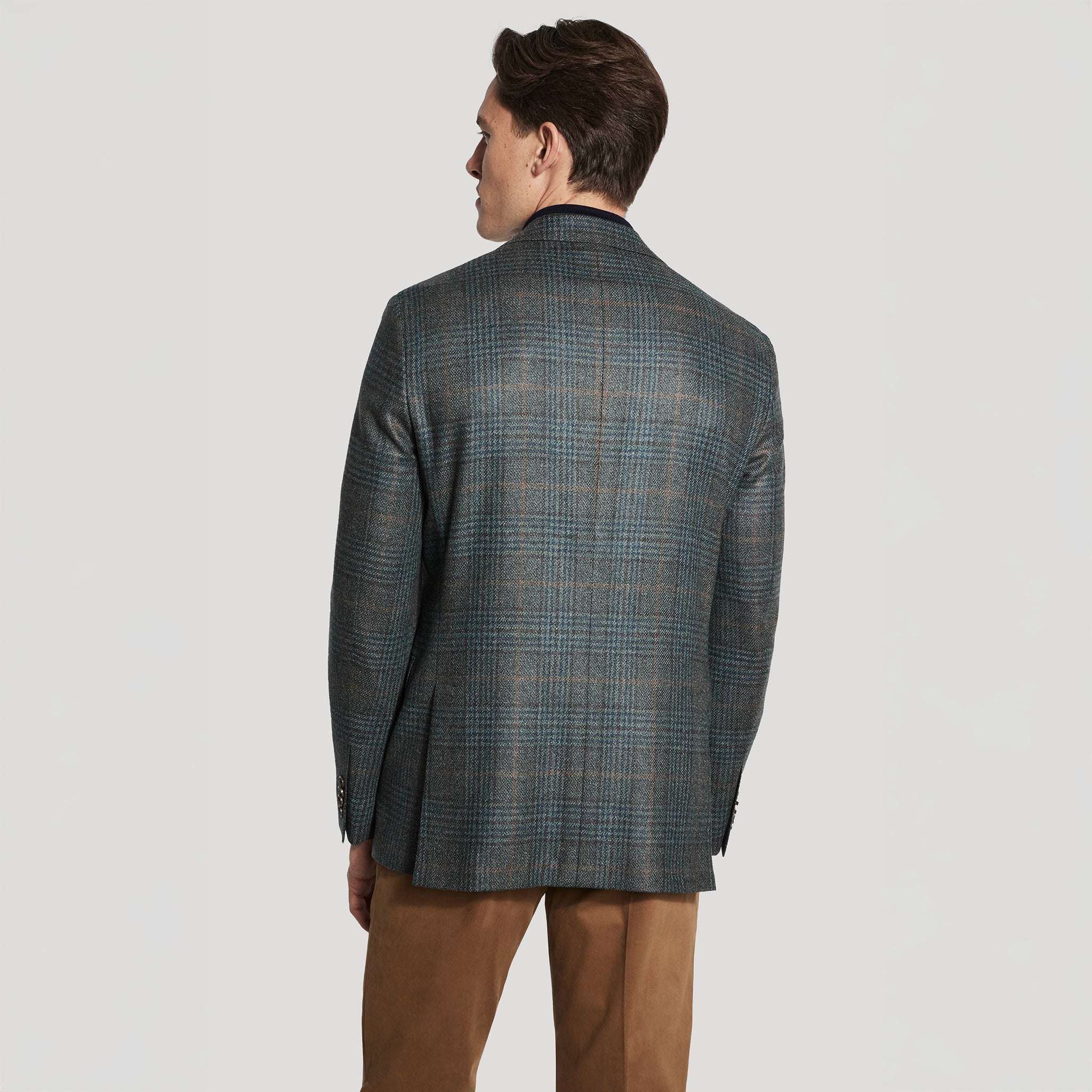 Green Plaid Wool-Silk Loro Piana McAllen Contemporary Fit Sport Jacket - Jack Victor - Image 4