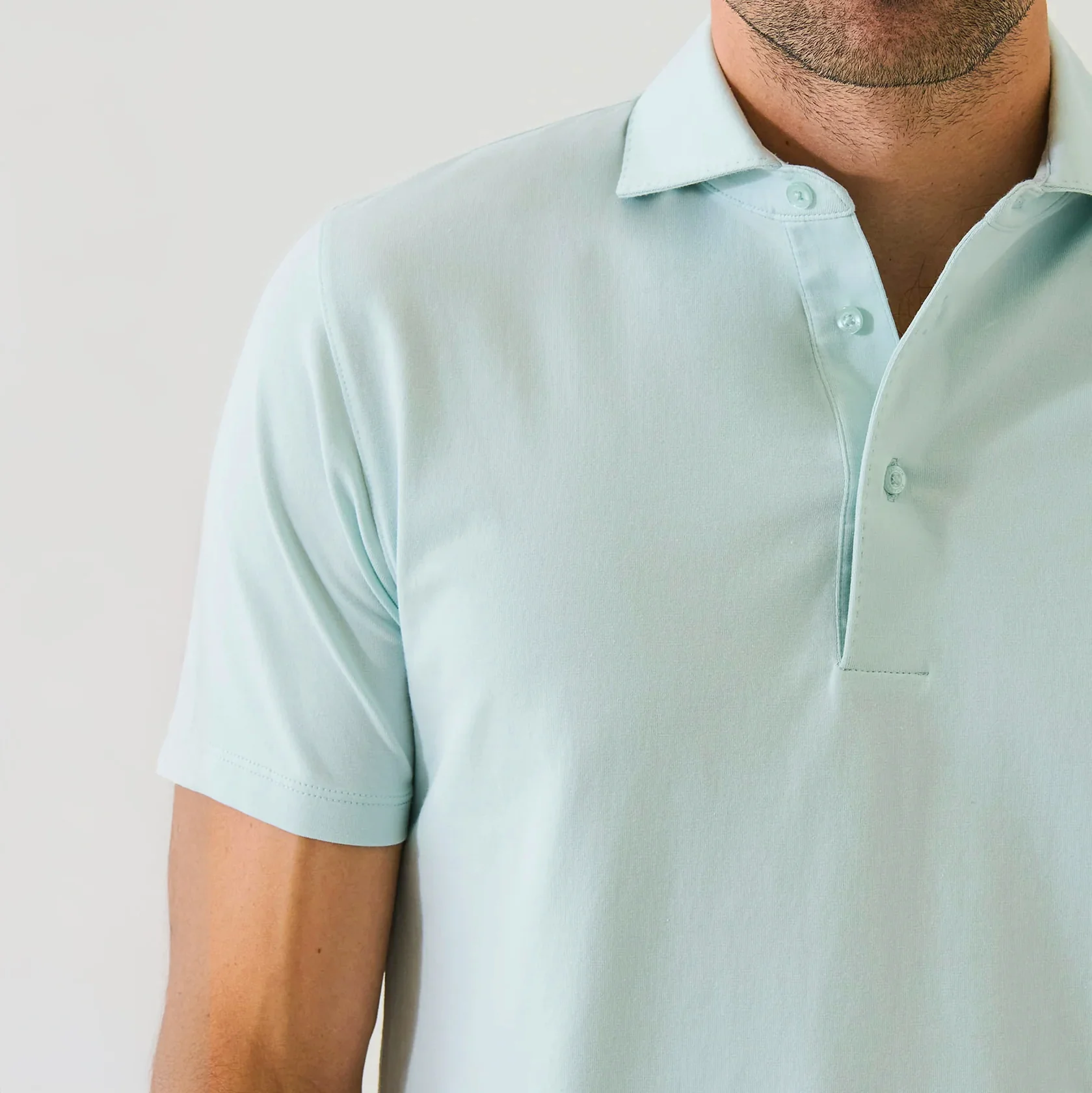Green Rinse Pima Cotton Stretch Short Sleeve Polo - Patrick Assaraf - Image 4