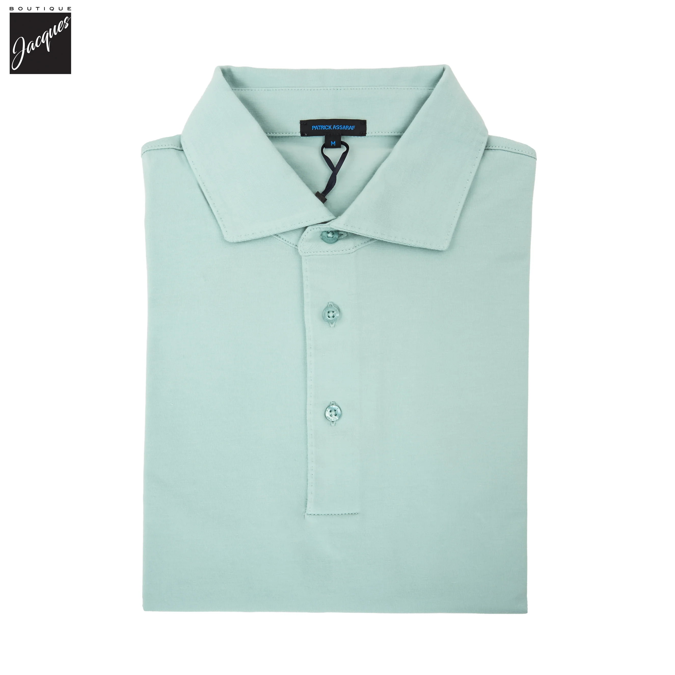 Green Rinse Pima Cotton Stretch Short Sleeve Polo - Patrick Assaraf - Image 5