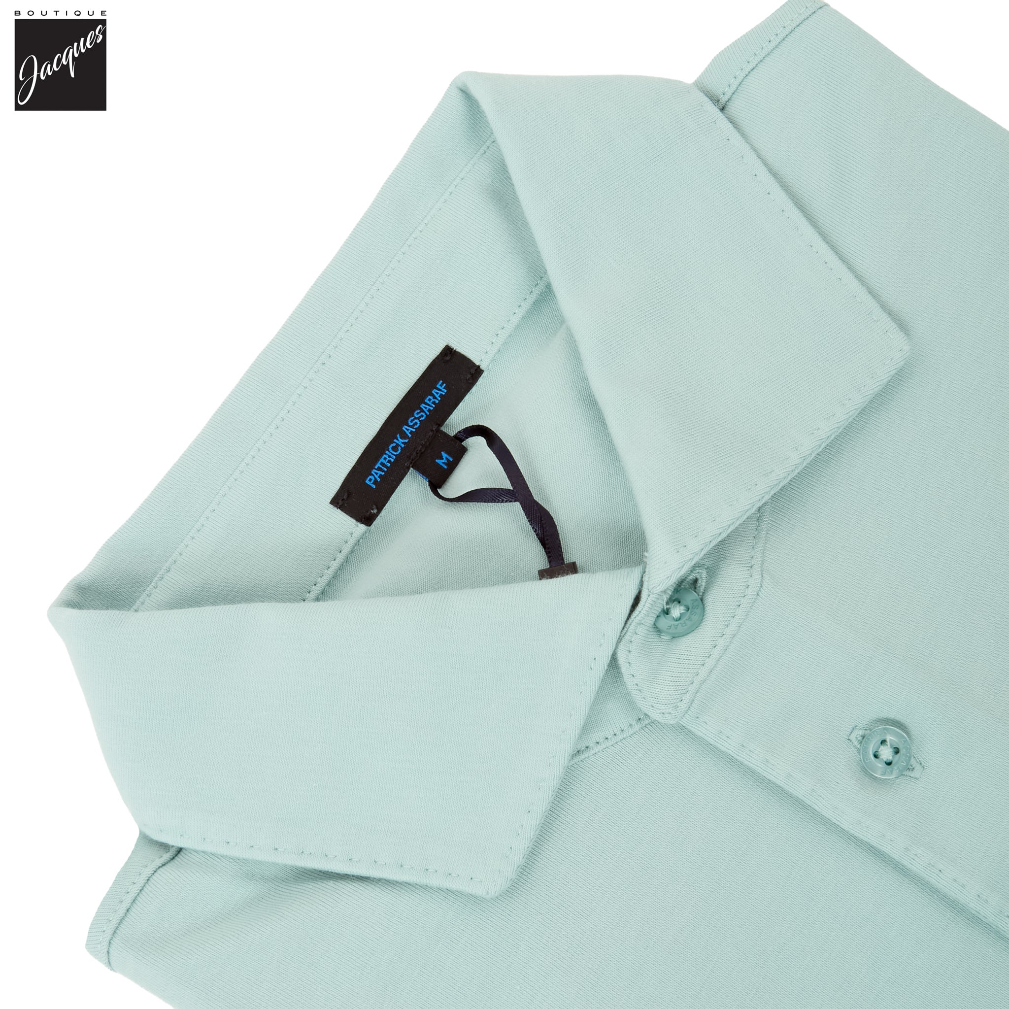 Green Rinse Pima Cotton Stretch Short Sleeve Polo - Patrick Assaraf - Image 6