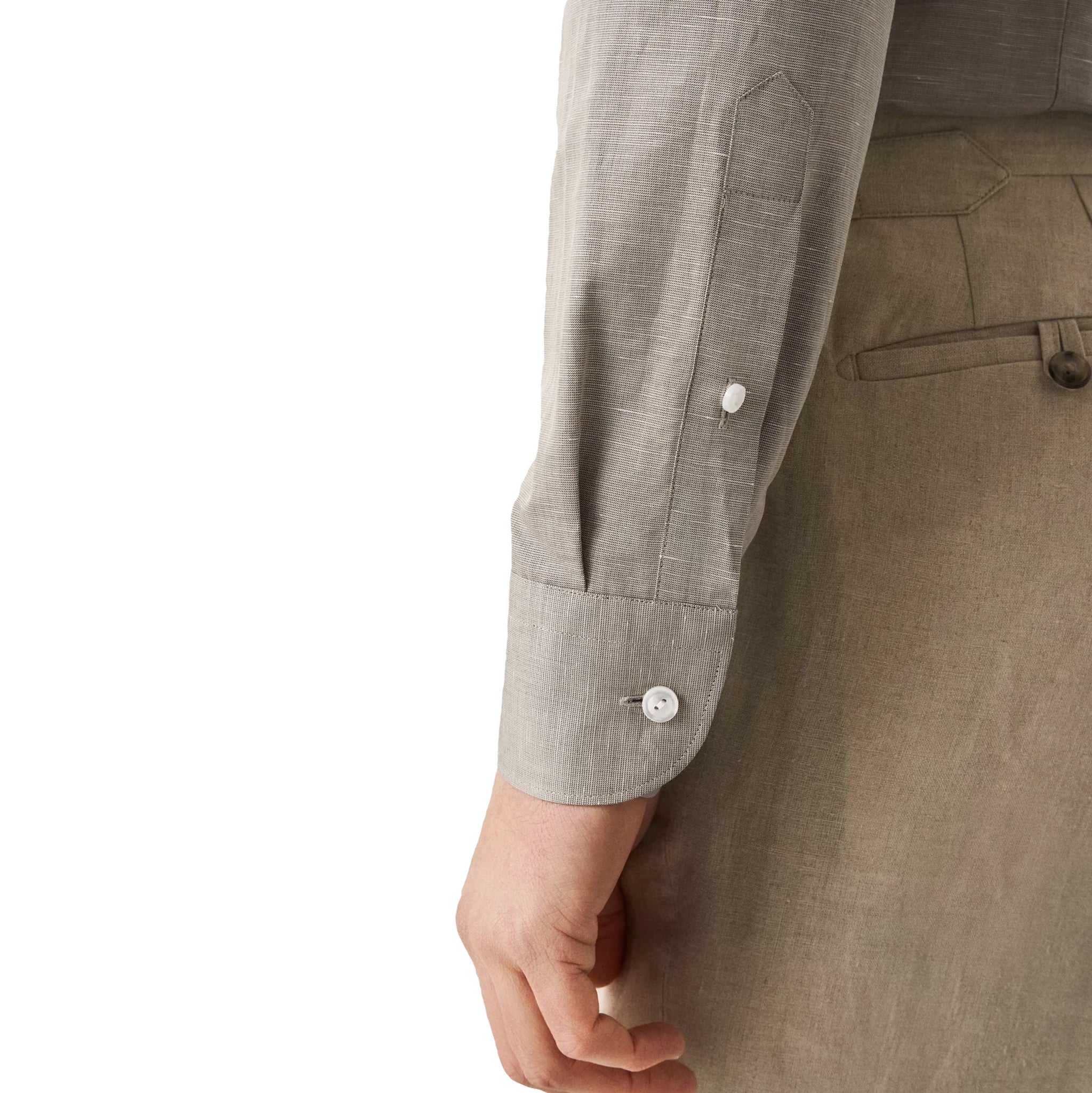 Green Solid Cotton-Linen Slim Fit Shirt - ETON - Image 7