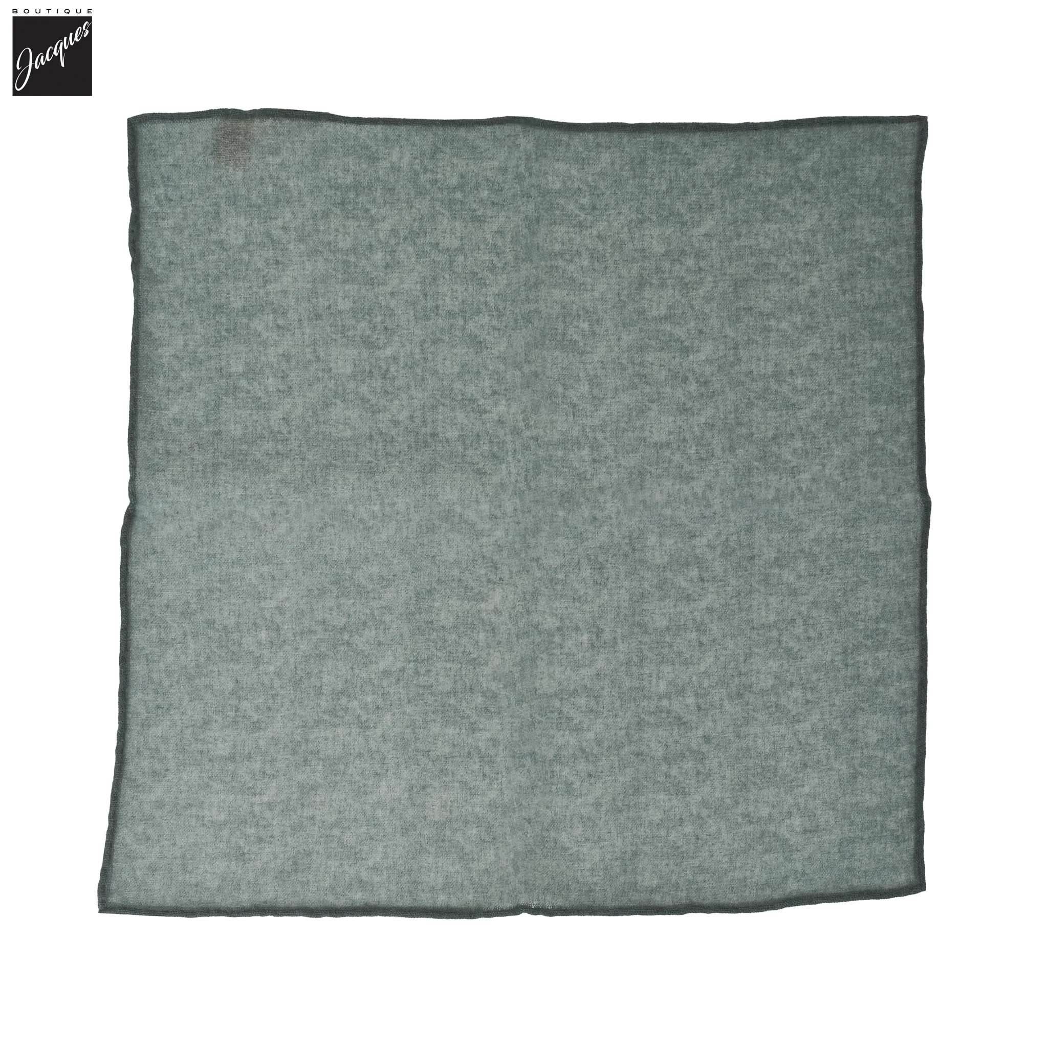 Green Solid Wool-Silk Hankie - Paolo Albizzati - Image 2