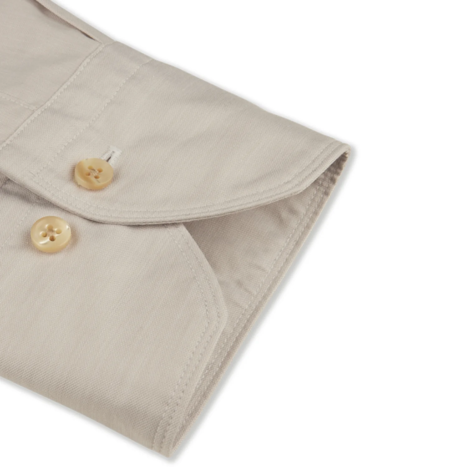 Beige Garment Wash Slimline Casual Shirt - Stenströms - Image 3