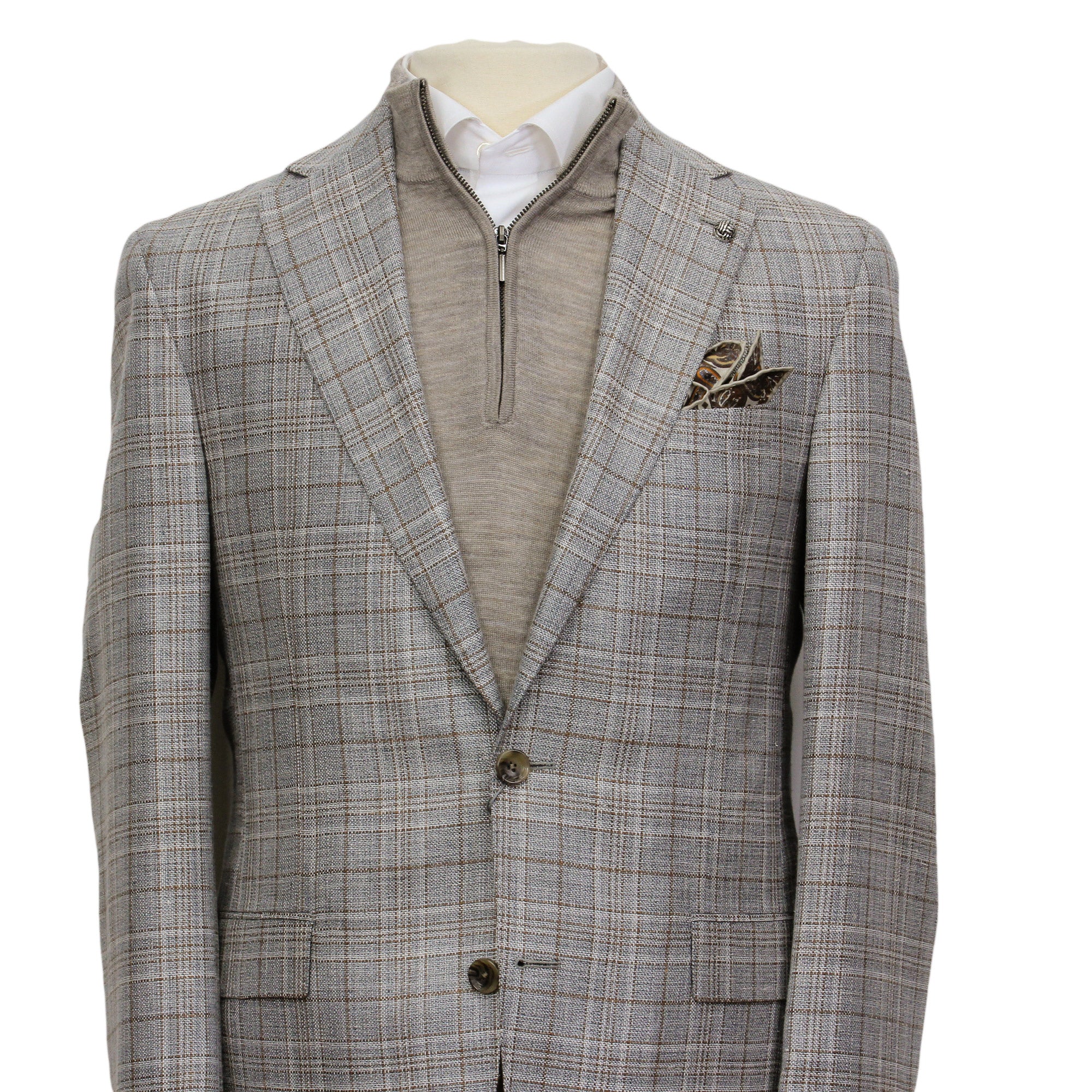 Gray Check Loro Piana Midland Contemporary Fit Sport Jacket - Jack Victor - Image 3