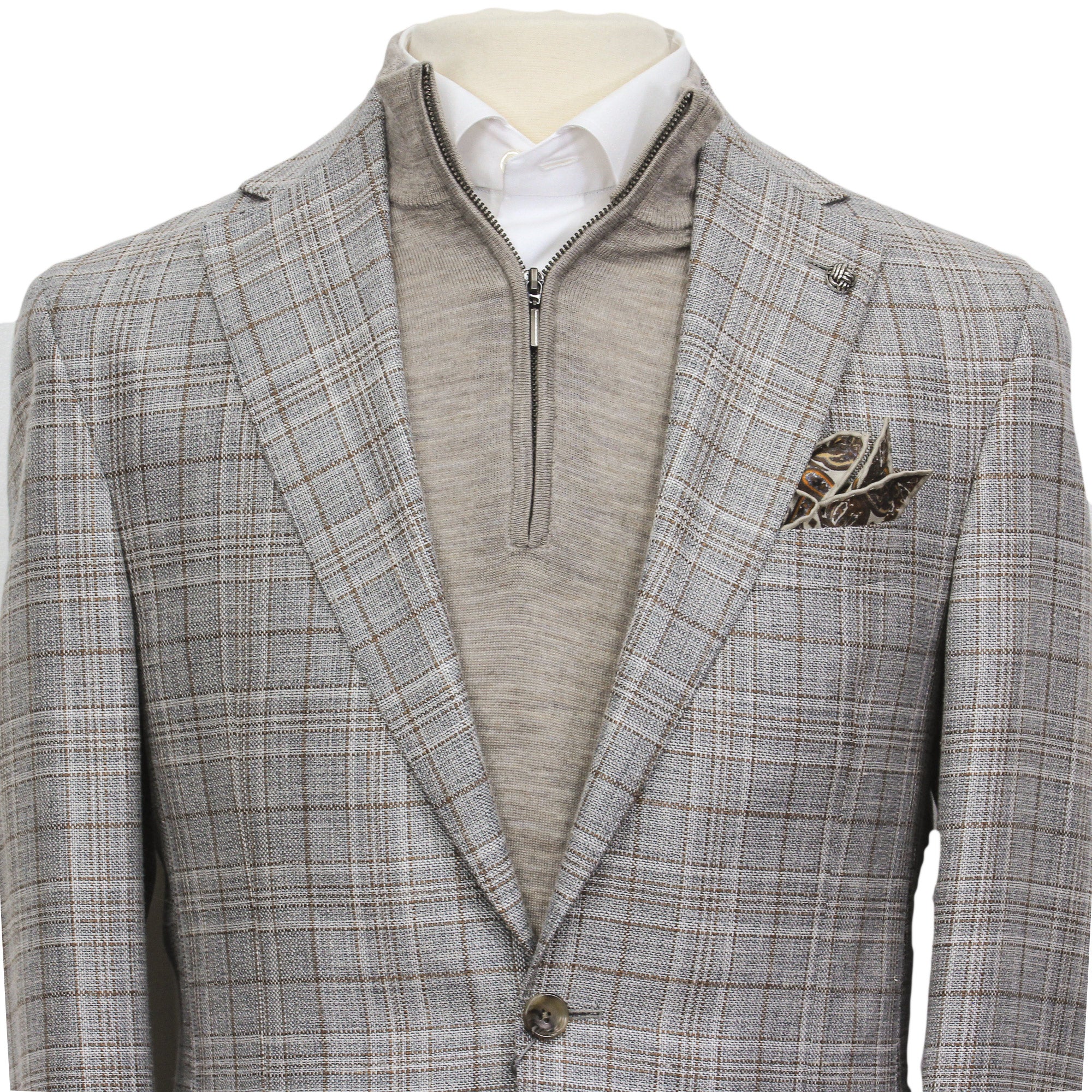 Gray Check Loro Piana Midland Contemporary Fit Sport Jacket - Jack Victor - Image 4