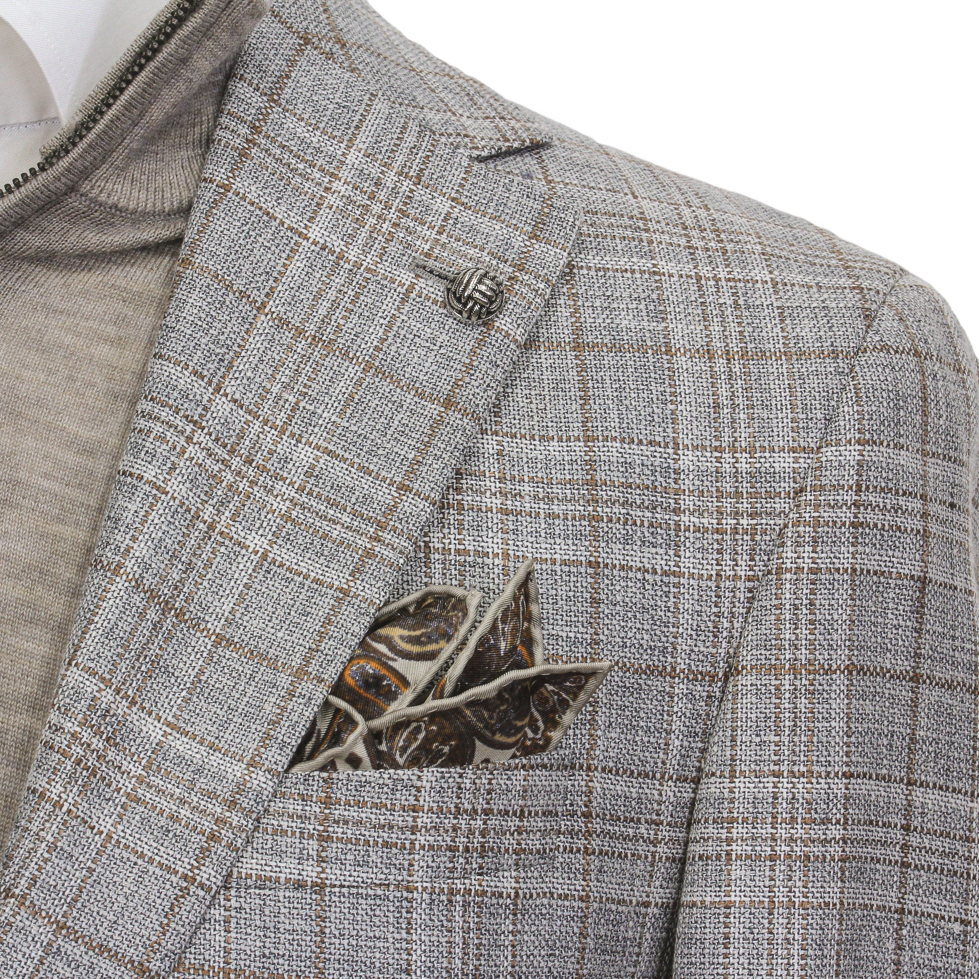 Gray Check Loro Piana Midland Contemporary Fit Sport Jacket - Jack Victor - Image 5