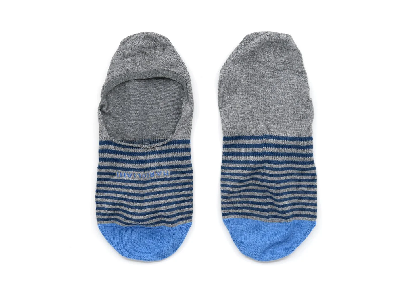 Grey Stripe Invisible Touch No-Show Socks - Marcoliani - Image 2