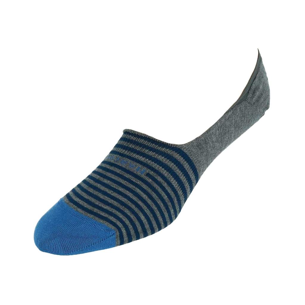 Grey Stripe Invisible Touch No-Show Socks - Marcoliani - Image 3