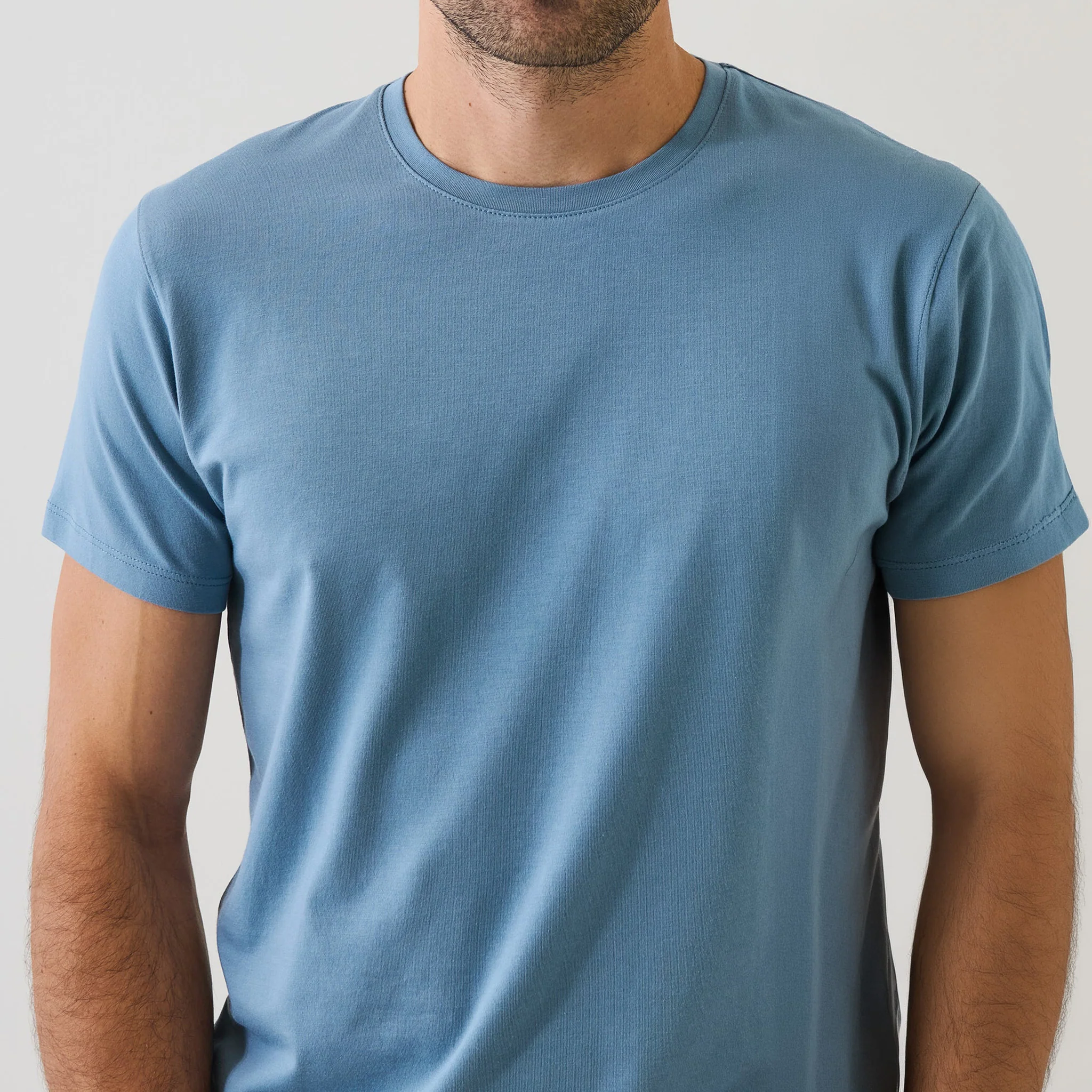 Haze Blue Pima Cotton Stretch Iconic T-Shirt - Patrick Assaraf - Image 2