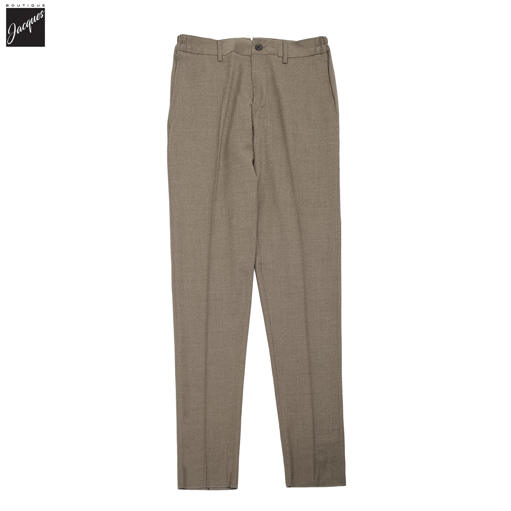 Hazelnut Wool Stretch Prato Stretch Waistband Dress Pant - Jack Victor - Image 3