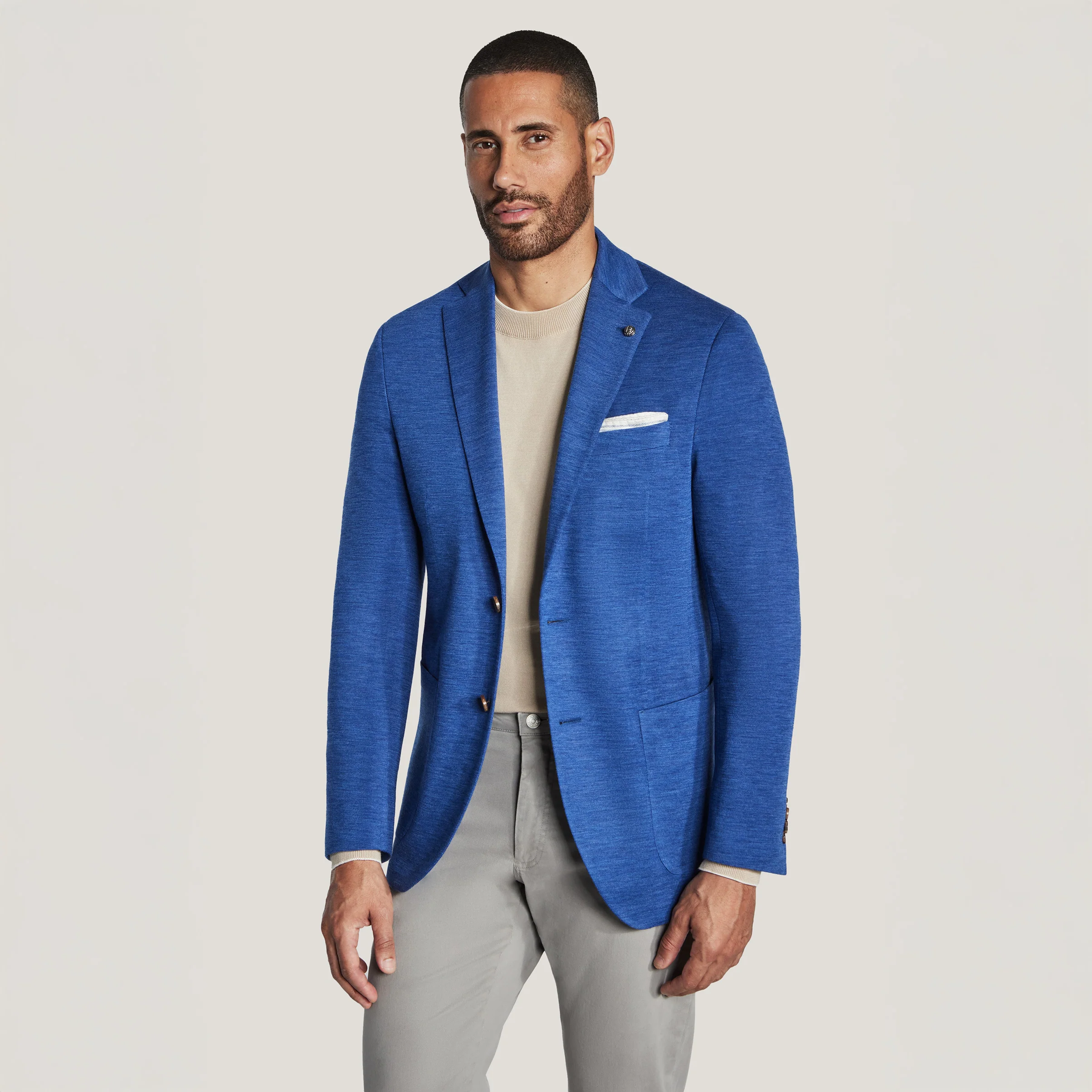 High Blue Wool Knit Comfortwear Hartford Contemporary Fit - Jack Victor - Image 2