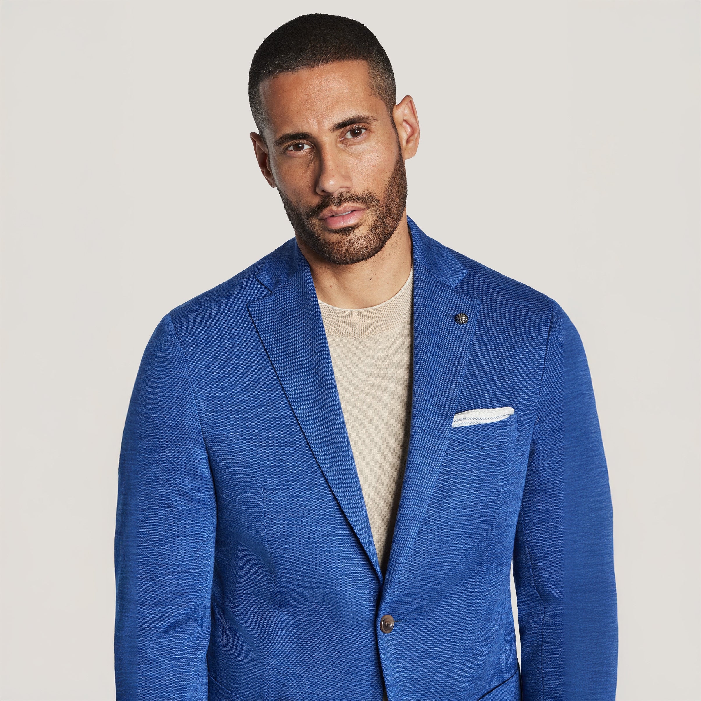 High Blue Wool Knit Comfortwear Hartford Contemporary Fit - Jack Victor - Image 3