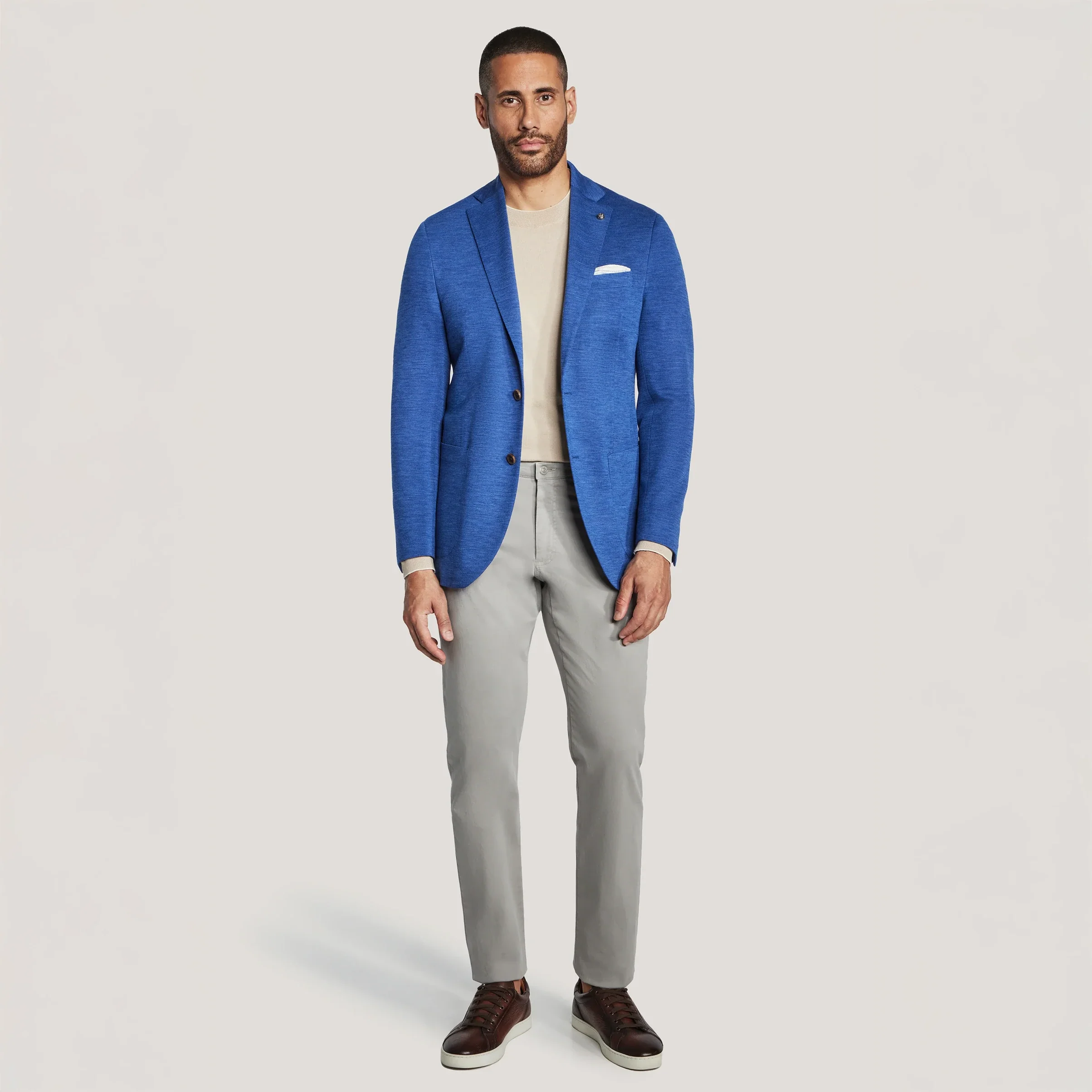 High Blue Wool Knit Comfortwear Hartford Contemporary Fit - Jack Victor - Image 4