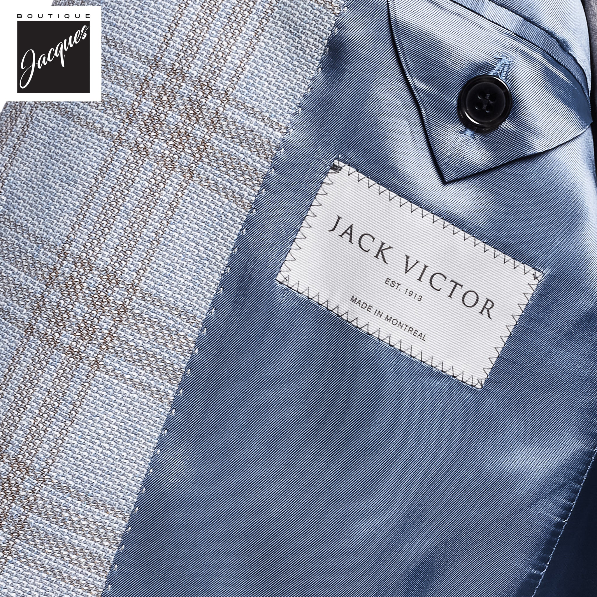 Ice Blue Glen Check Wool-Linen Knit Hampton Contemporary Fit Sport Jacket - Jack Victor - Image 4