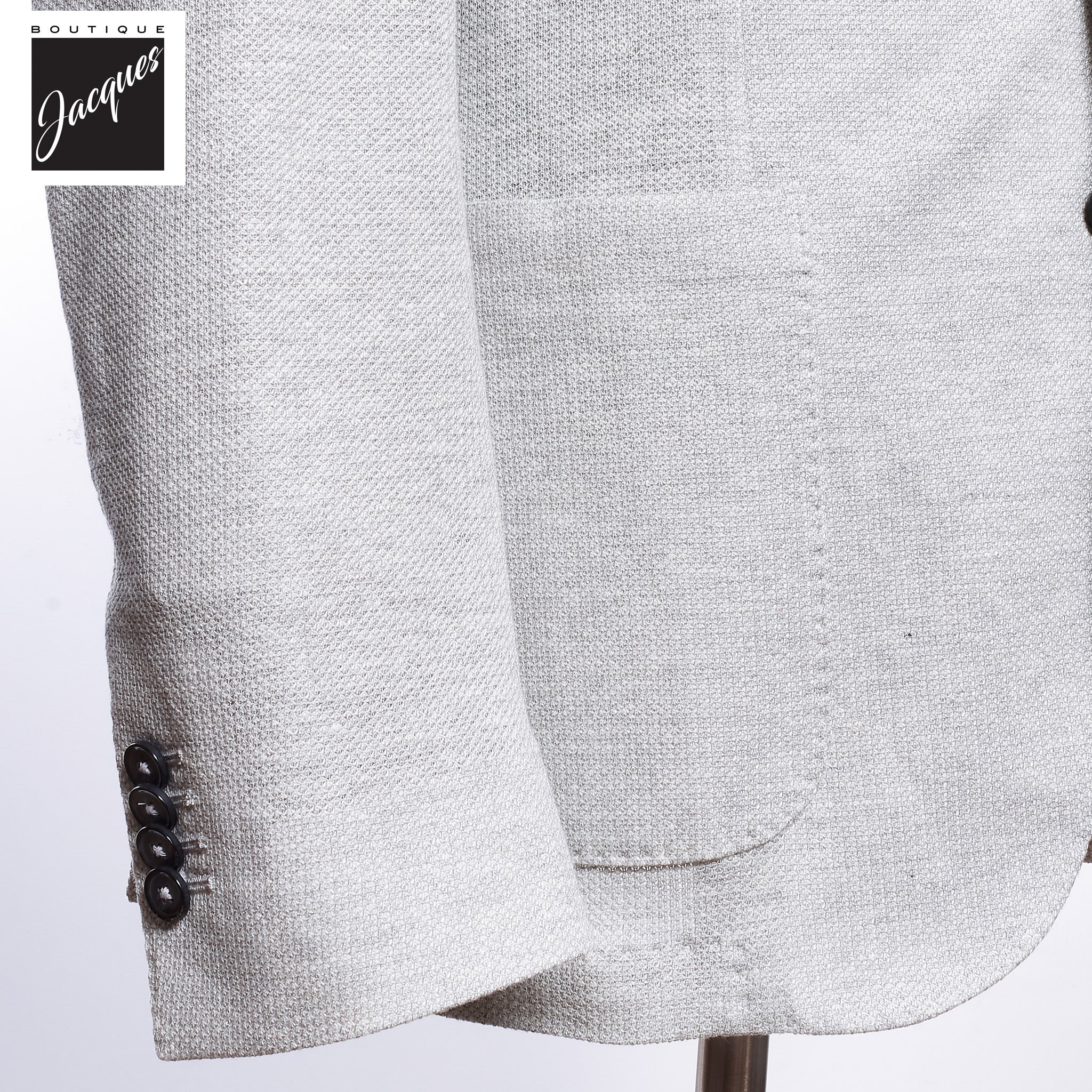 Ice Gray Linen-Cotton Jersey Unconstructed Sport Jacket - L.B.M 1911 - Image 4